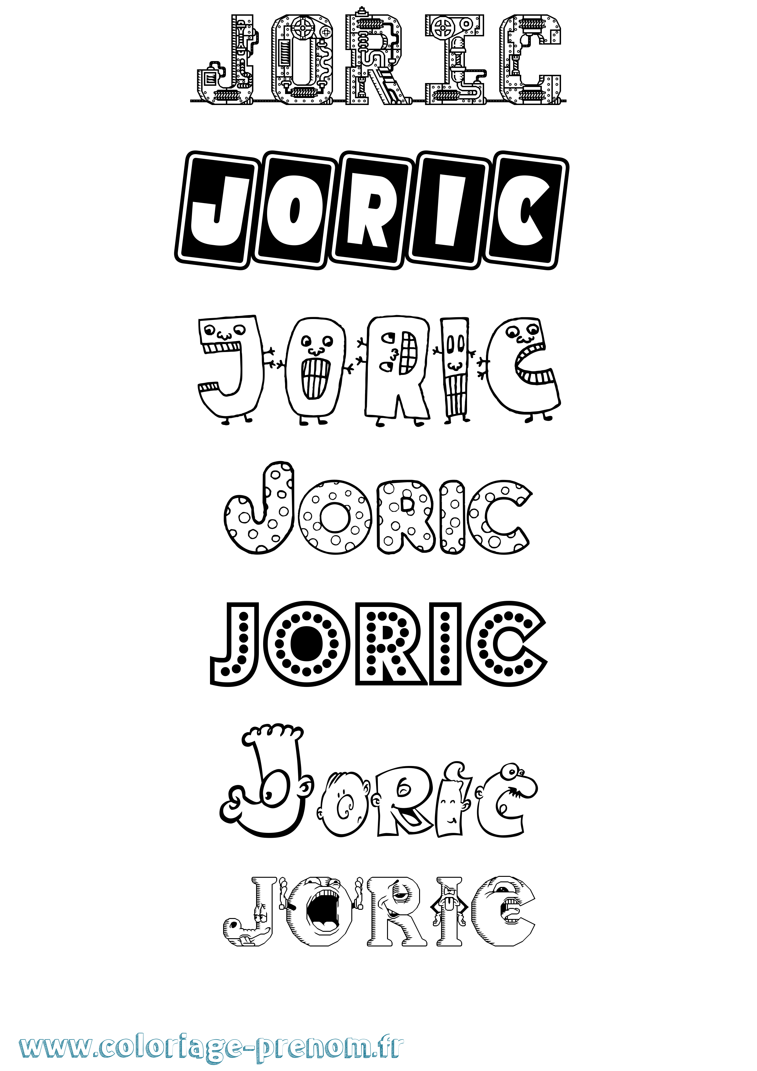Coloriage prénom Joric Fun