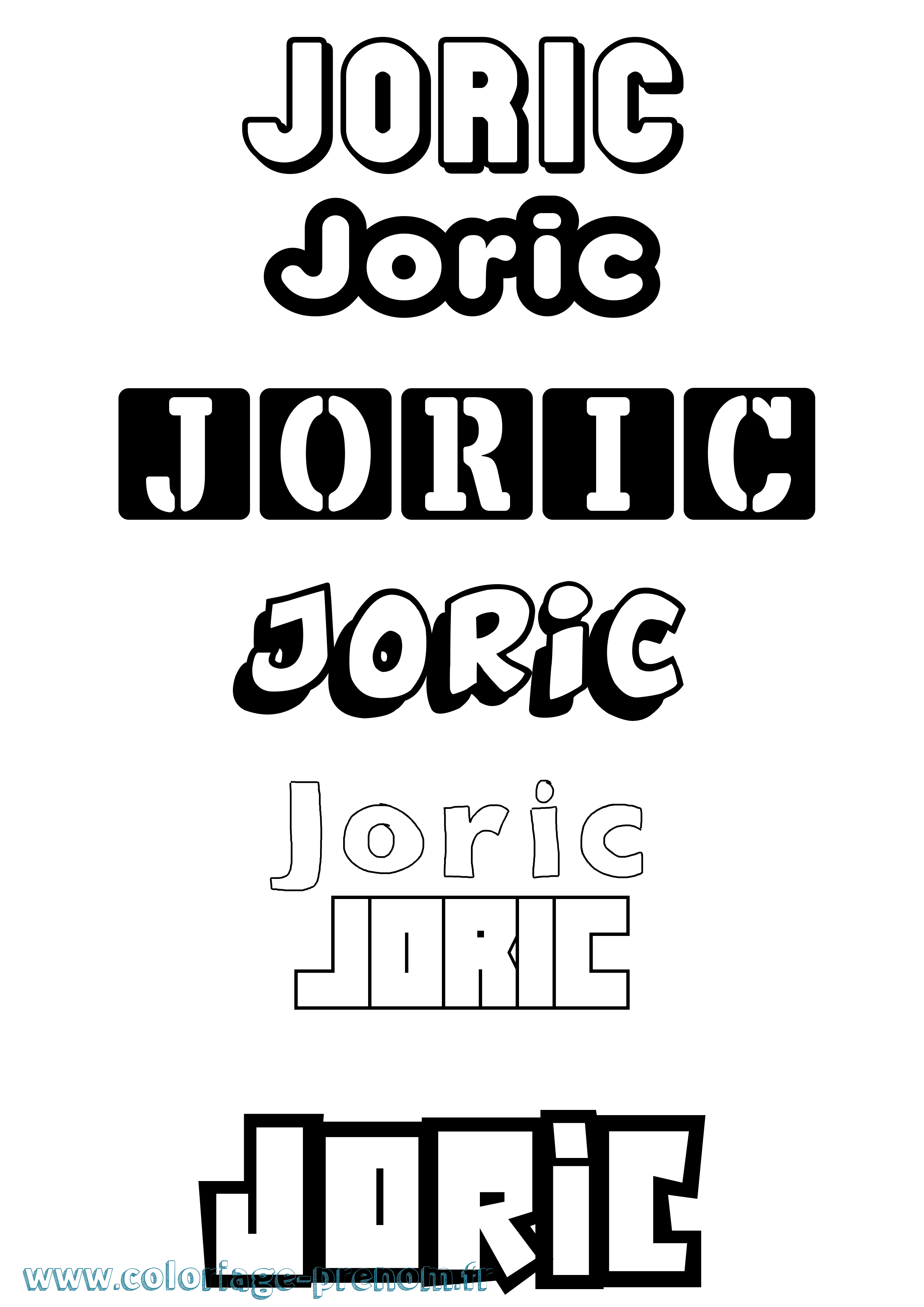 Coloriage prénom Joric Simple