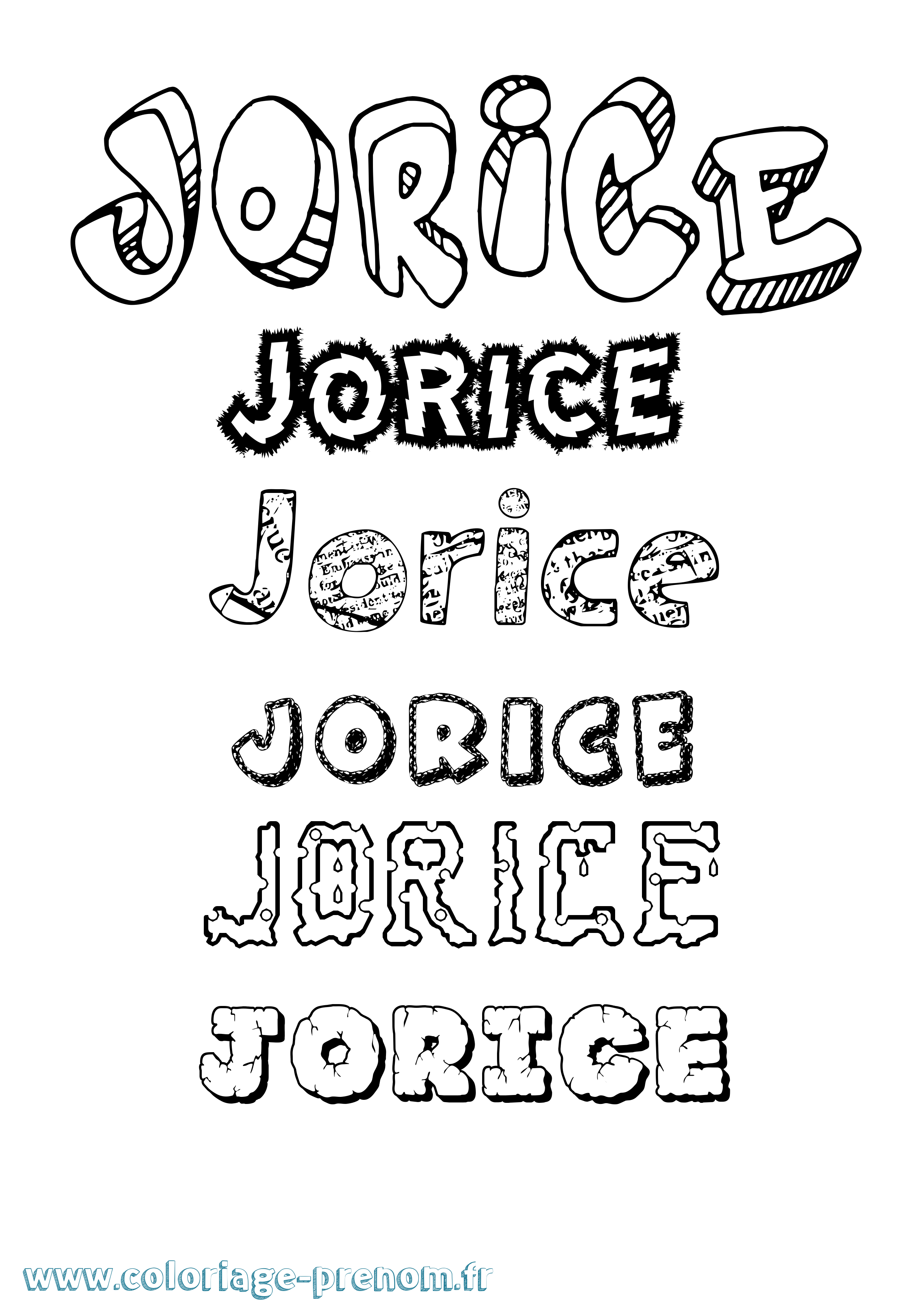 Coloriage Jorice Destructuré Coloriage prénom Jorice Destructuré