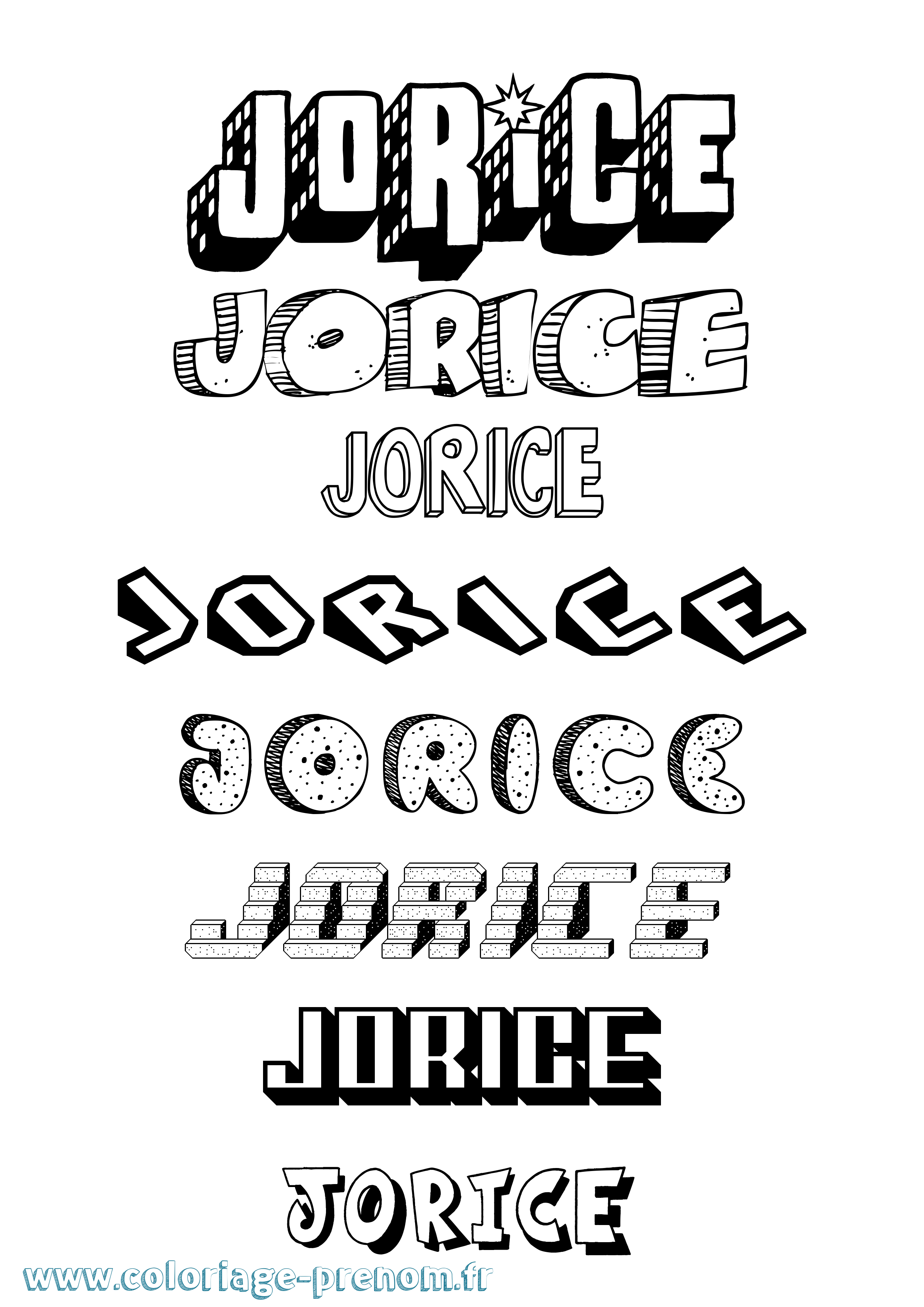 Coloriage Jorice Effet 3D Coloriage prénom Jorice Effet 3D