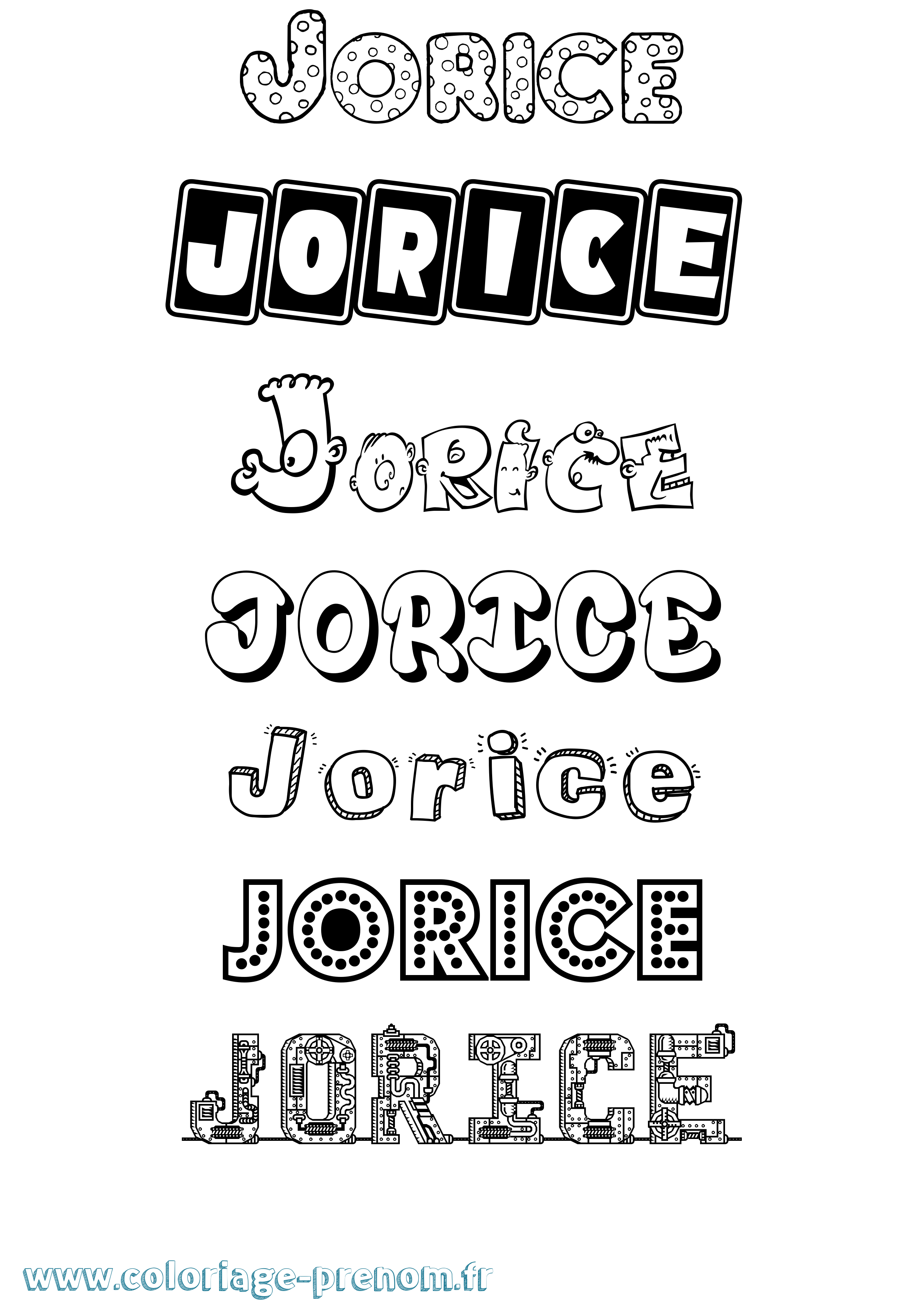 Coloriage prénom Jorice Fun