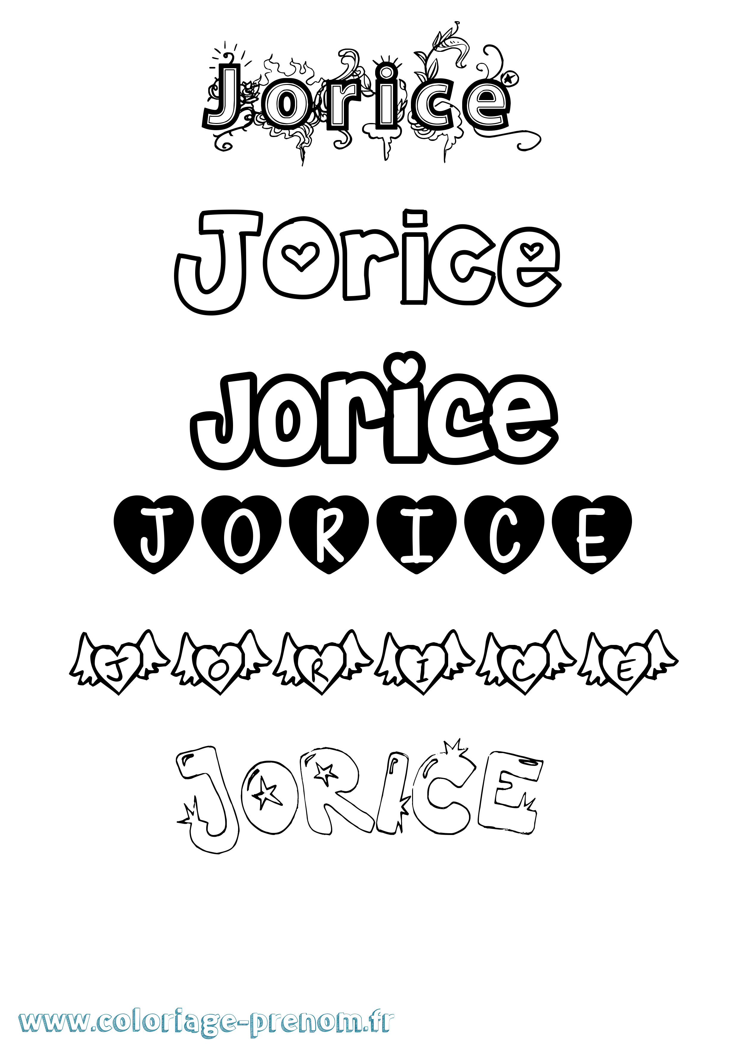 Coloriage Jorice Girly Coloriage prénom Jorice Girly