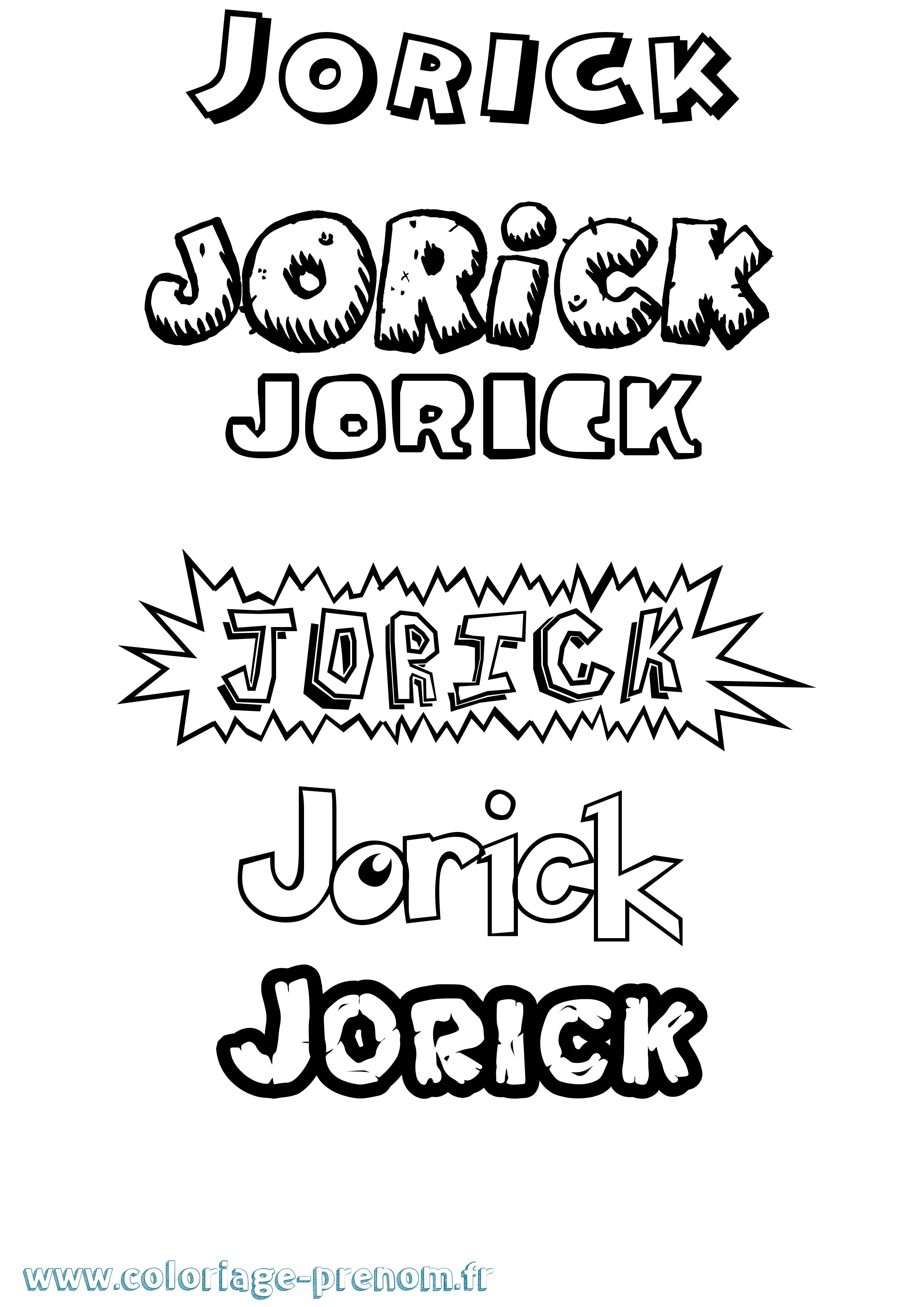 Coloriage Jorick Dessin Animé Coloriage prénom Jorick Dessin Animé