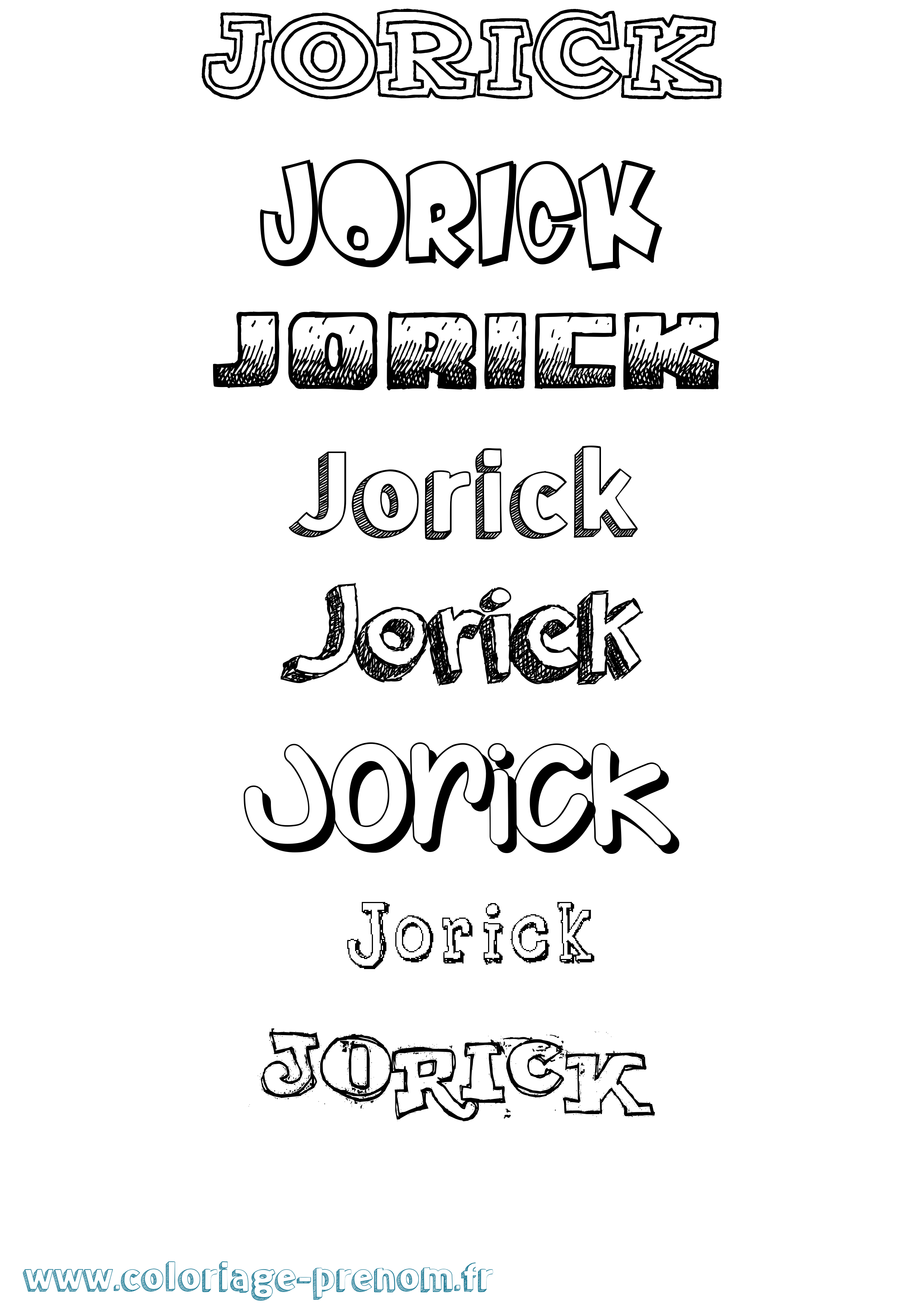Coloriage prénom Jorick Dessiné