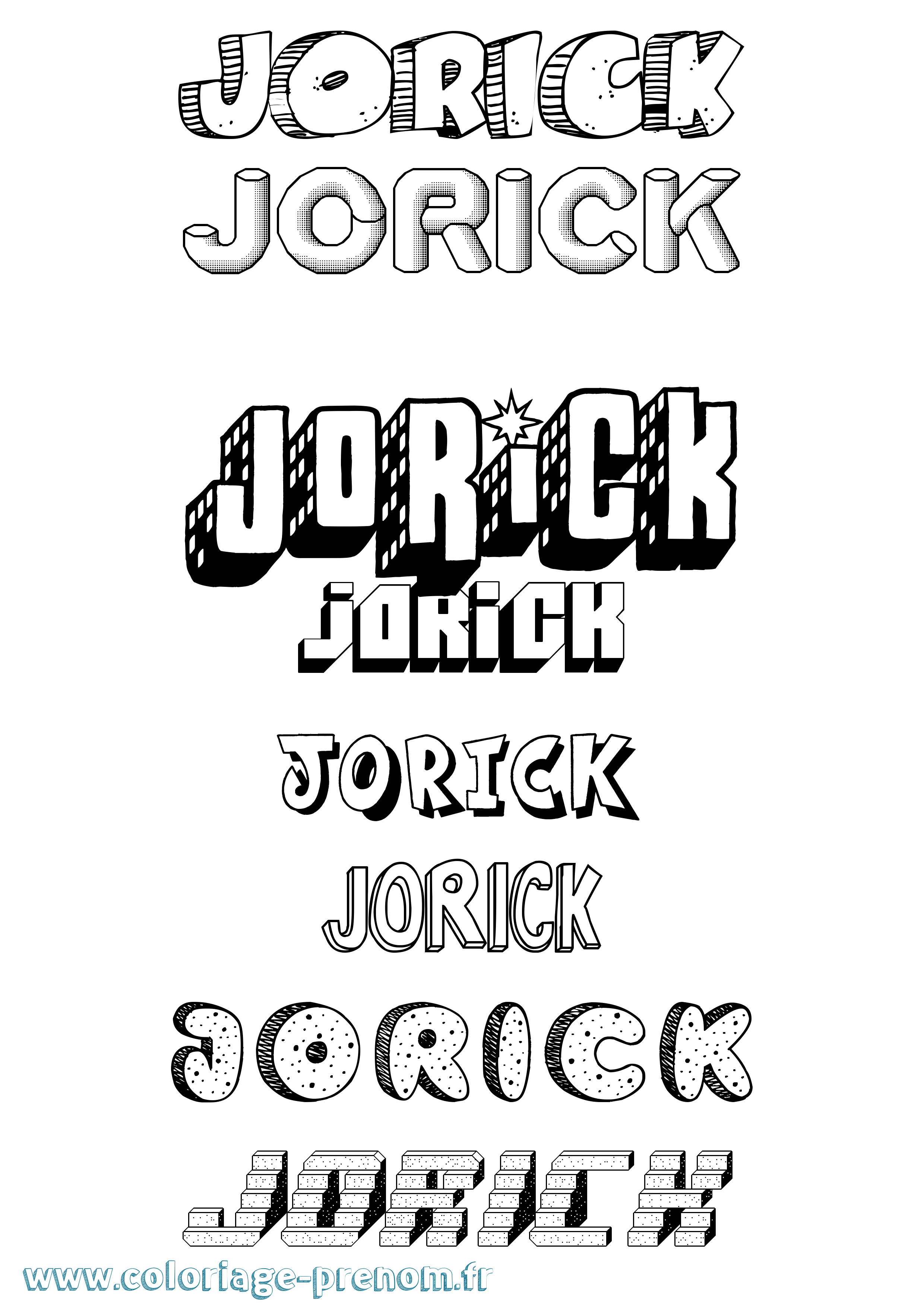 Coloriage Jorick Effet 3D Coloriage prénom Jorick Effet 3D