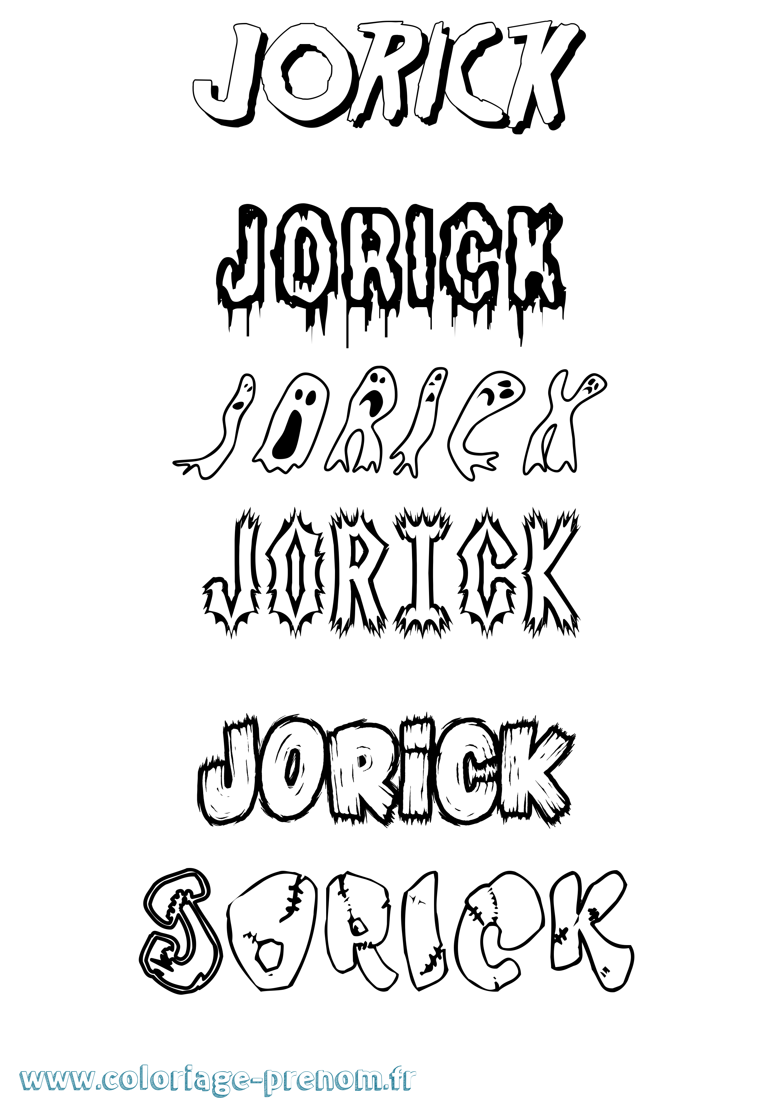 Coloriage Jorick Frisson Coloriage prénom Jorick Frisson
