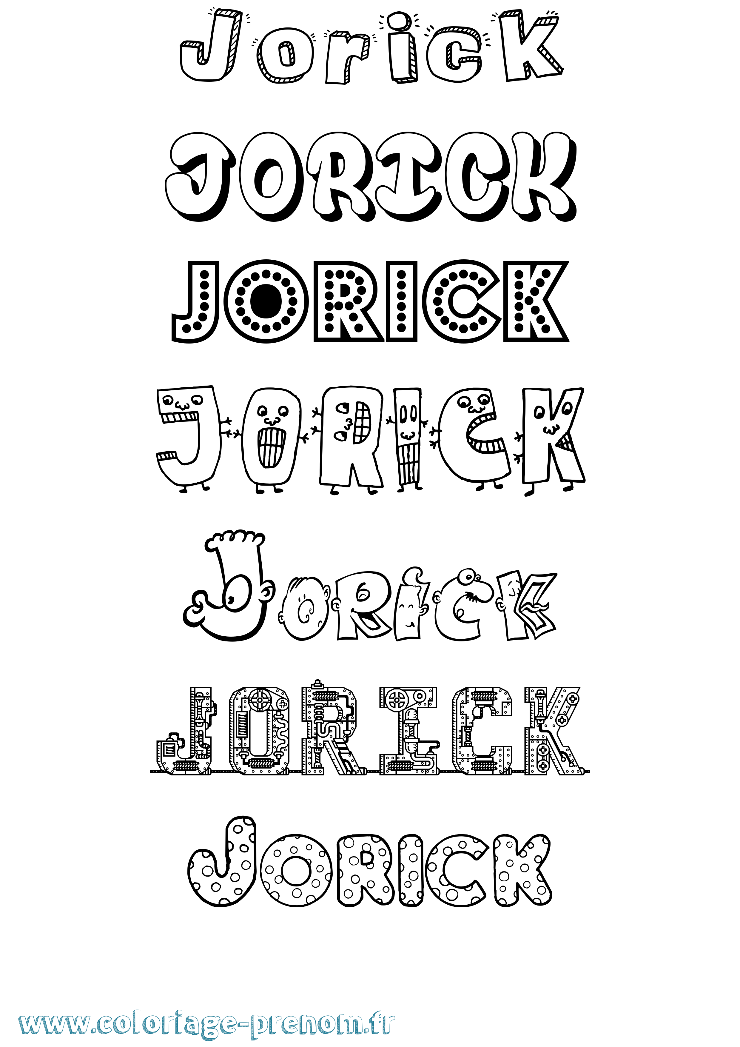 Coloriage Jorick Fun Coloriage prénom Jorick Fun