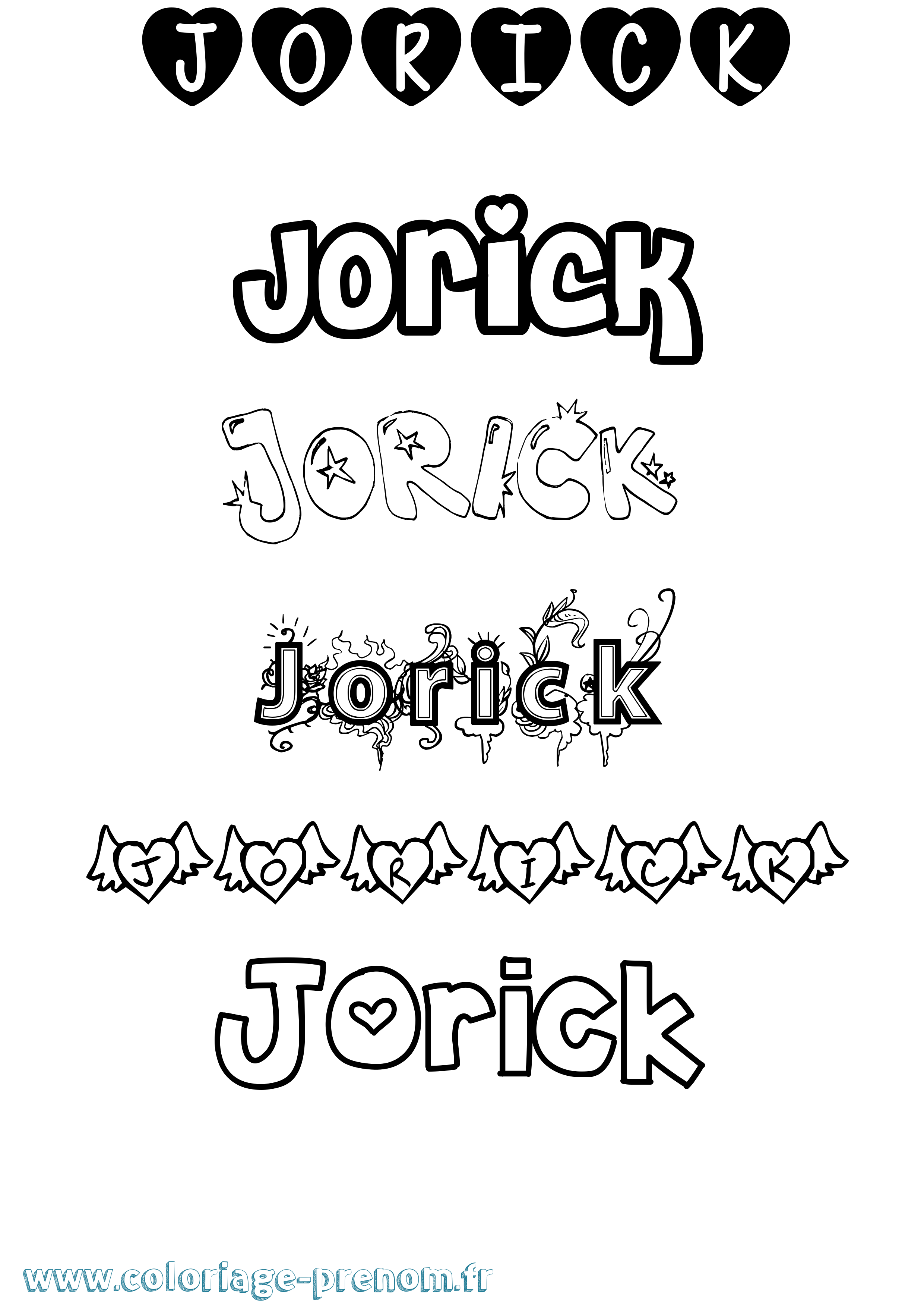 Coloriage Jorick Girly Coloriage prénom Jorick Girly