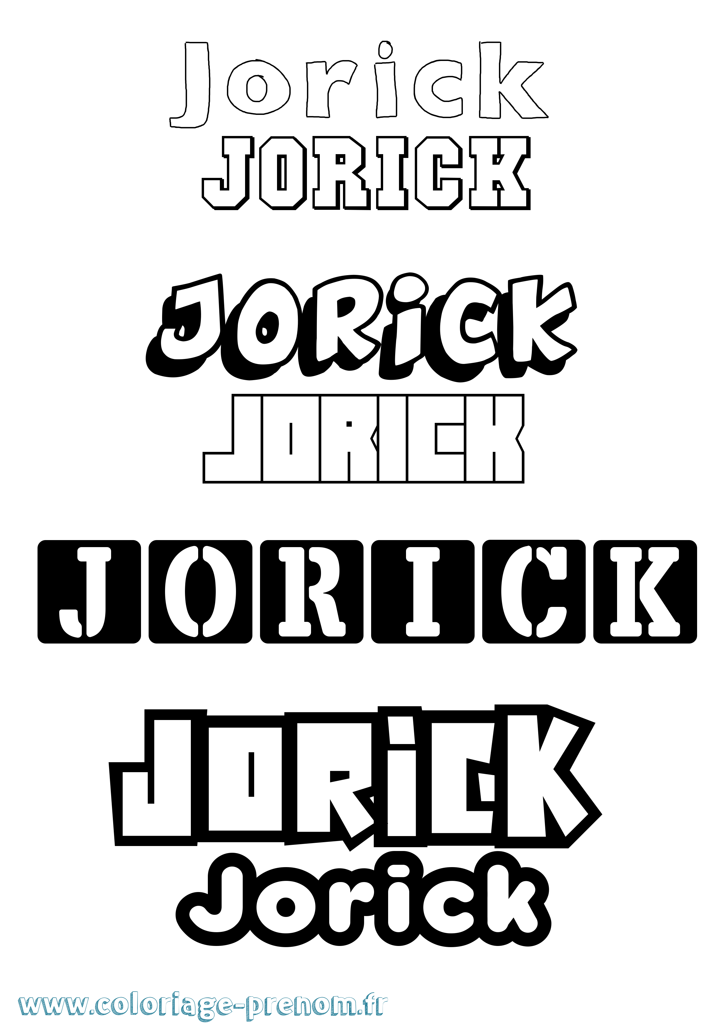 Coloriage Jorick Simple Coloriage prénom Jorick Simple