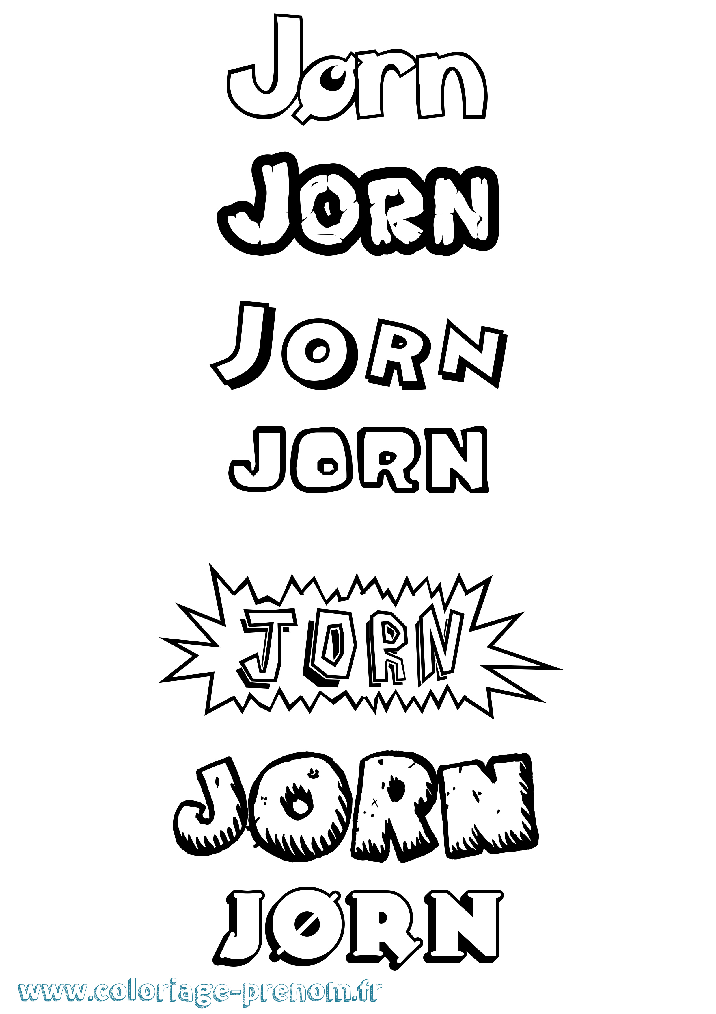 Coloriage prénom Jørn