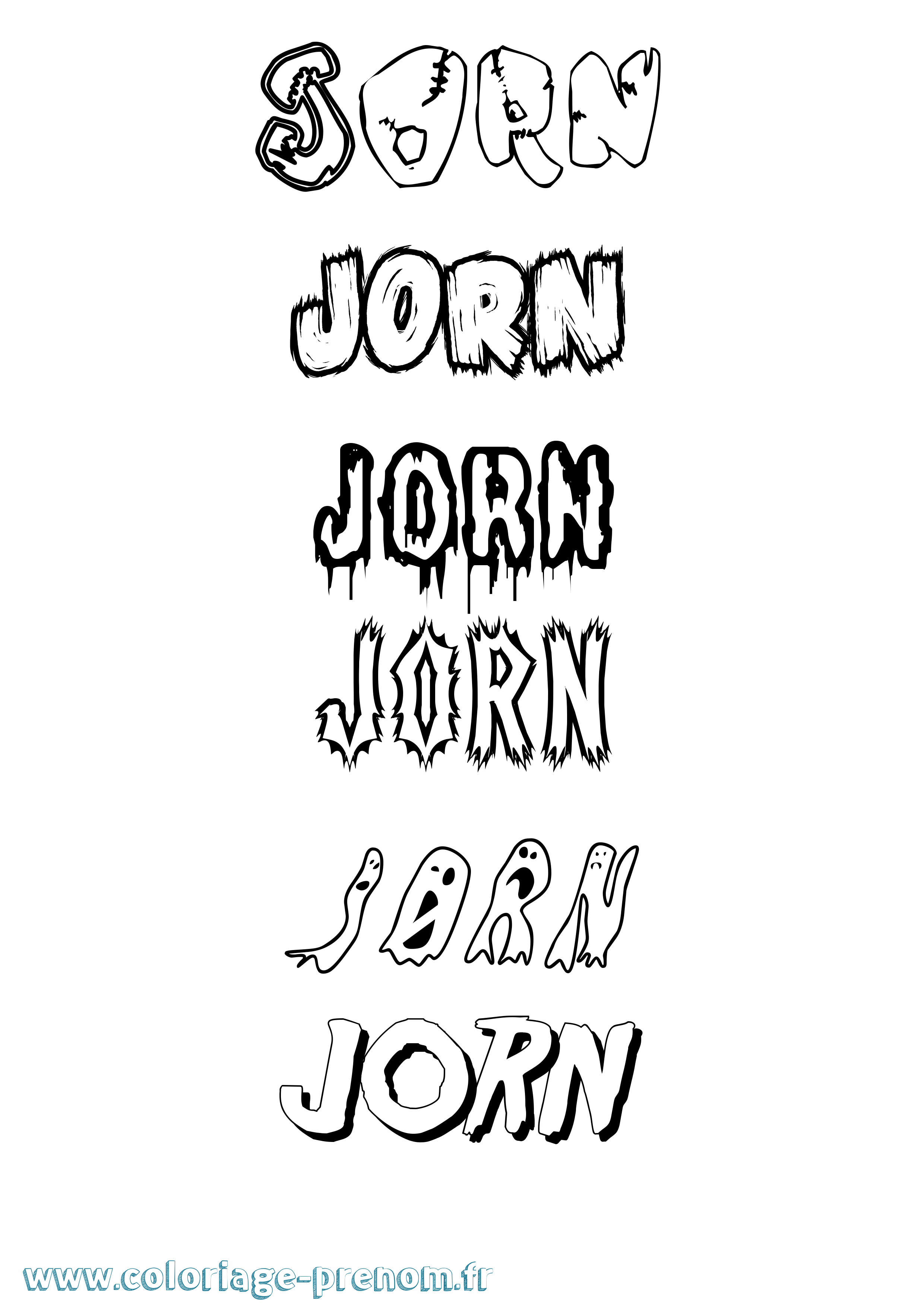 Coloriage prénom Jørn Frisson