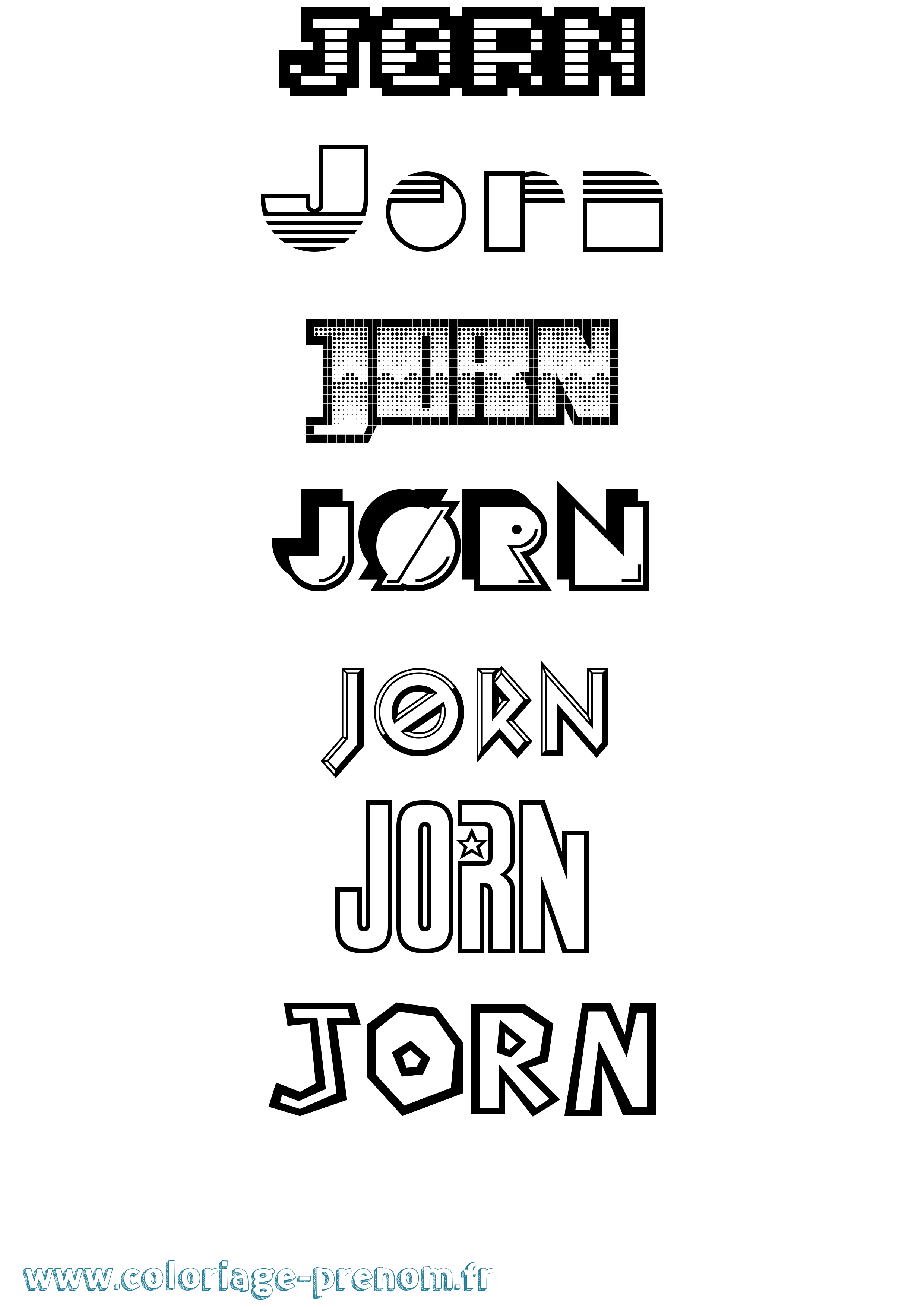 Coloriage prénom Jørn Jeux Vidéos