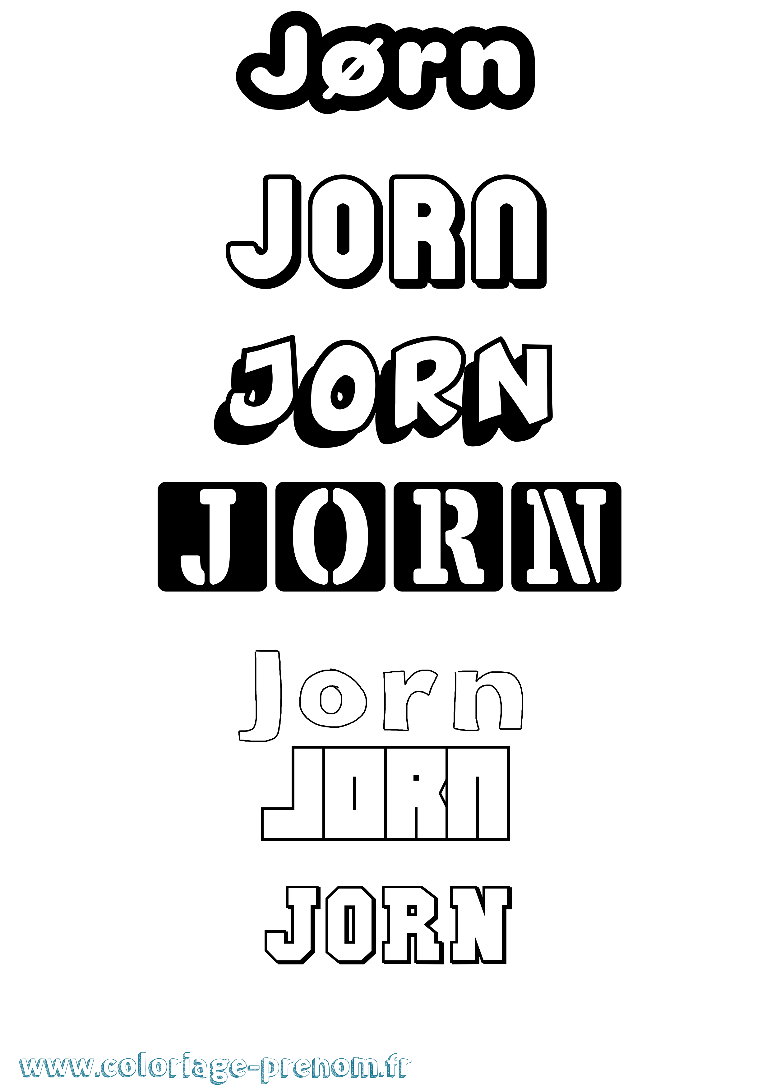Coloriage prénom Jørn Simple