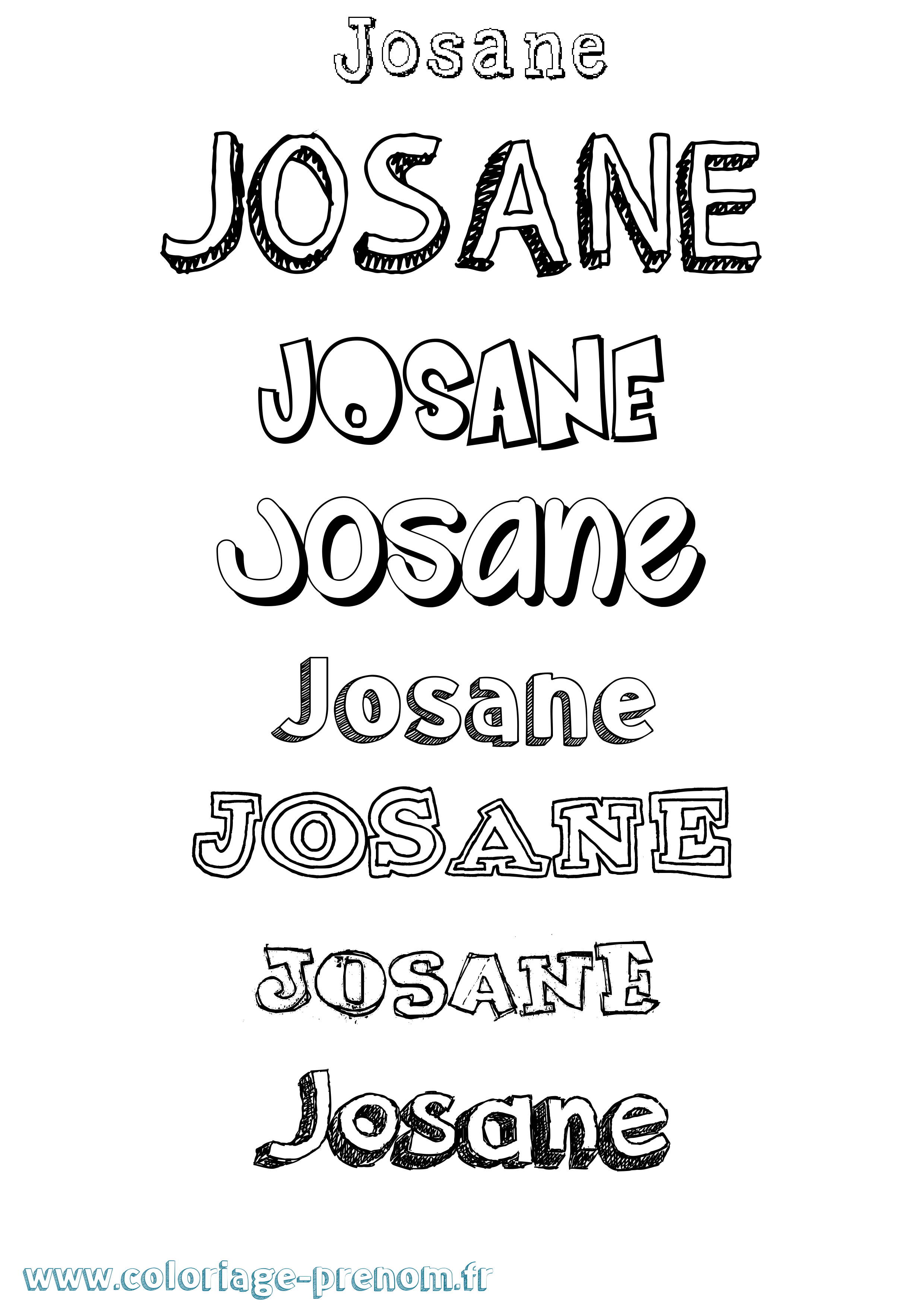 Coloriage prénom Josane Dessiné