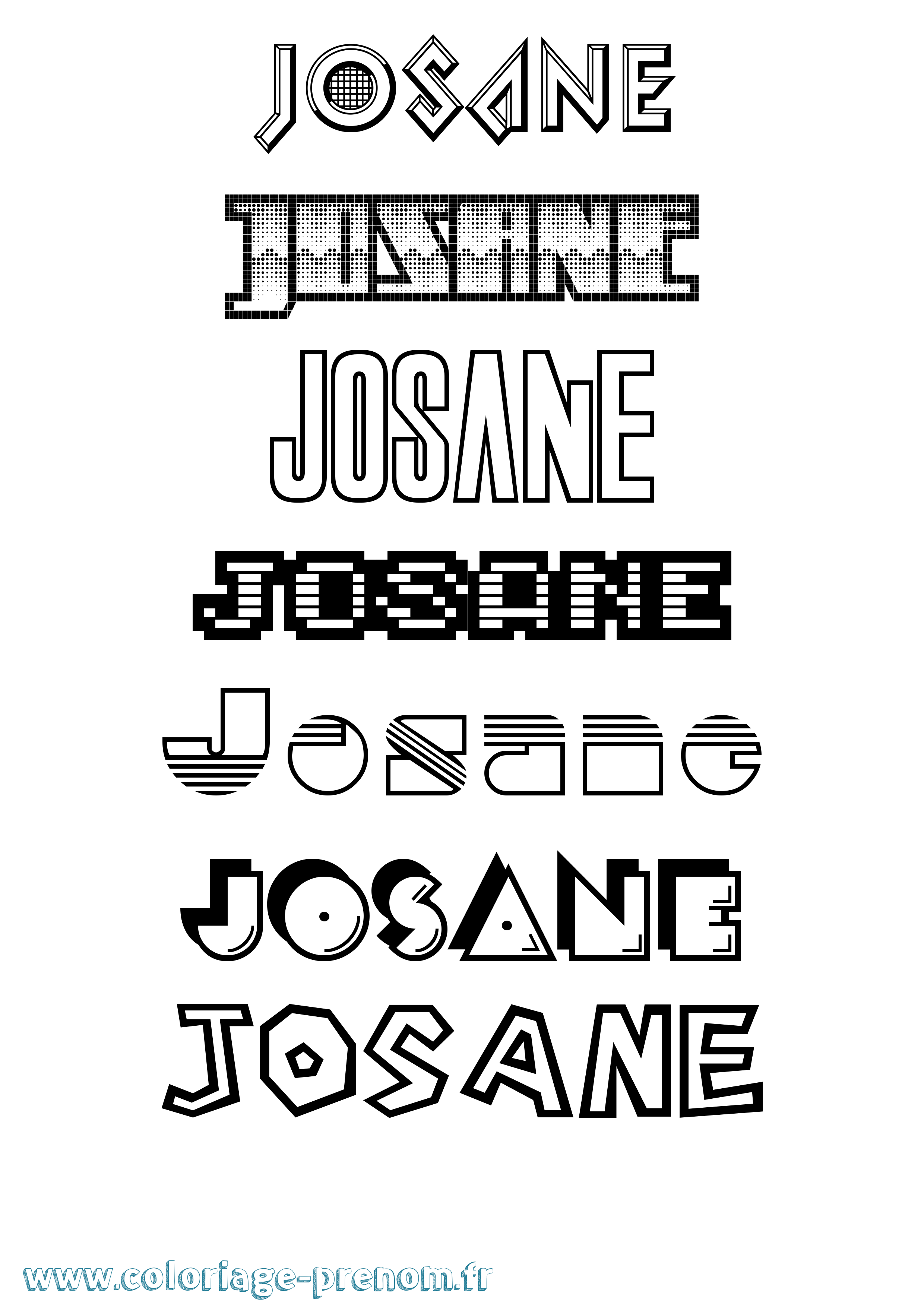 Coloriage prénom Josane Jeux Vidéos