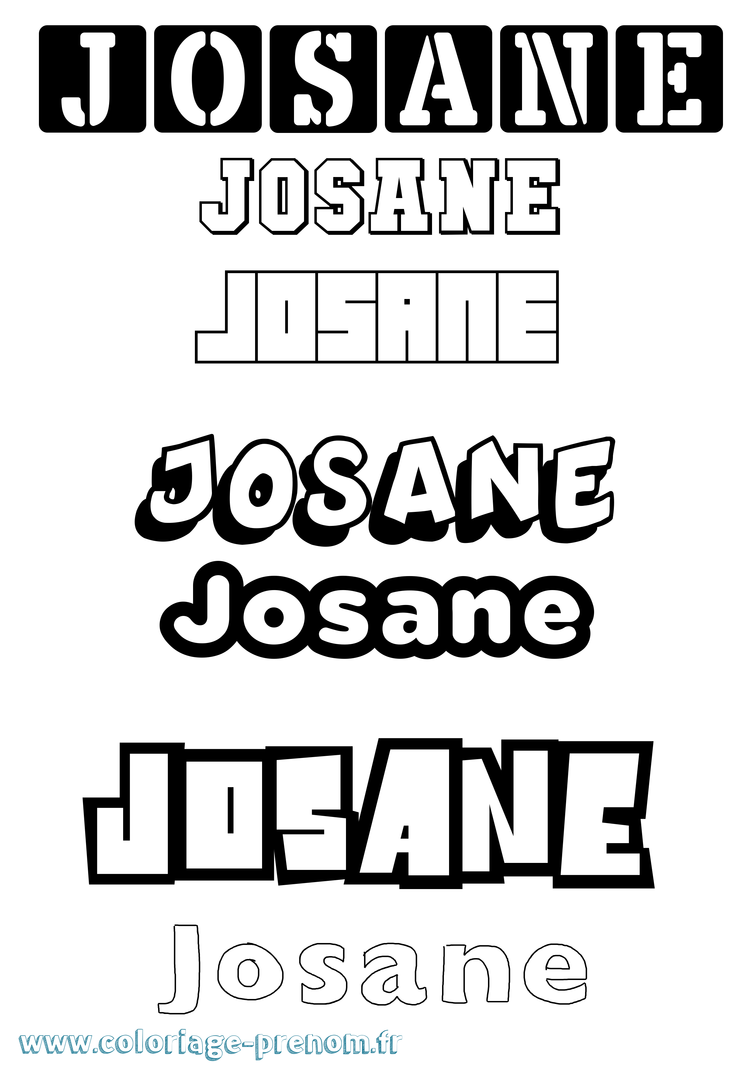 Coloriage prénom Josane Simple