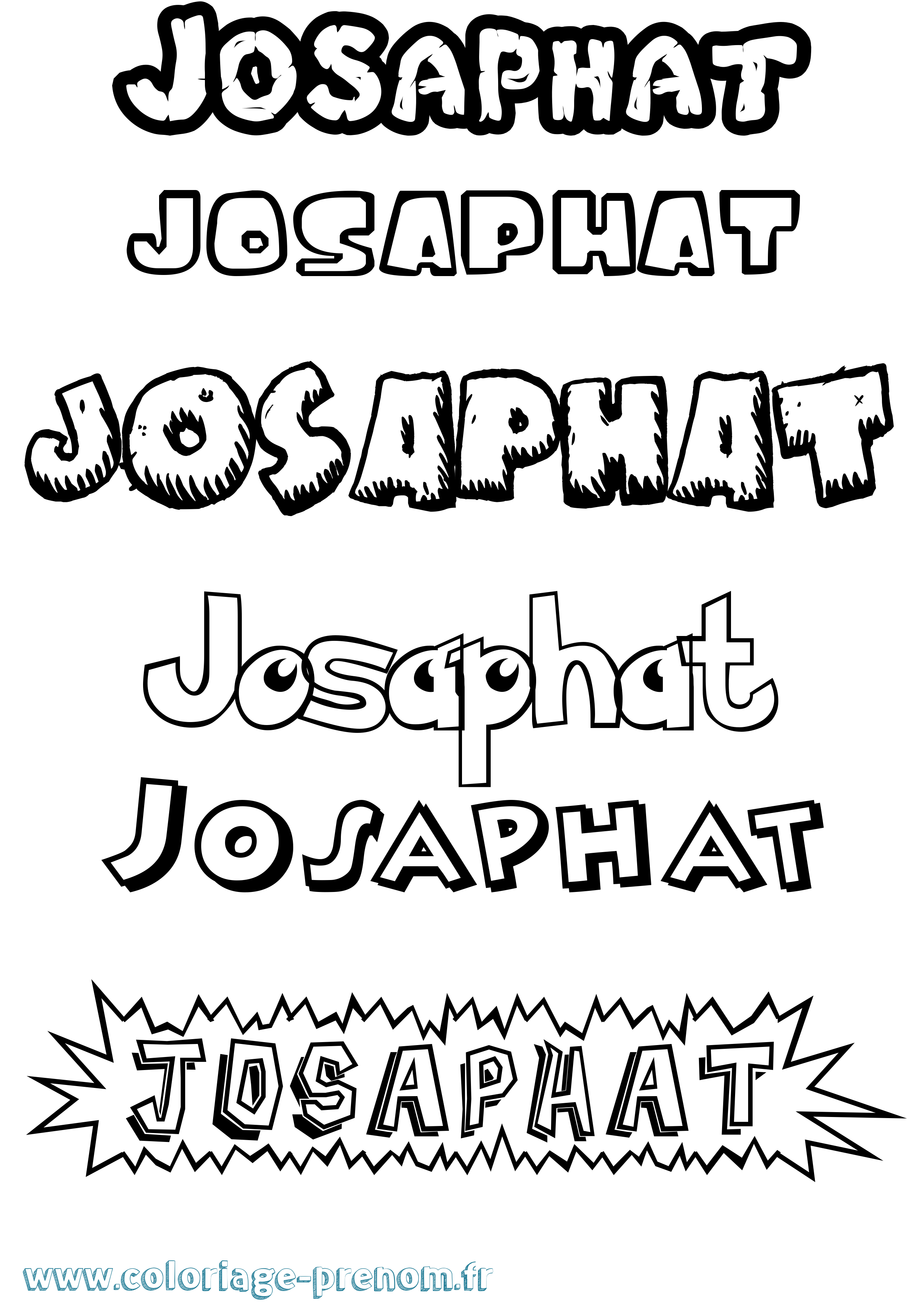 Coloriage Josaphat Dessin Animé Coloriage prénom Josaphat Dessin Animé