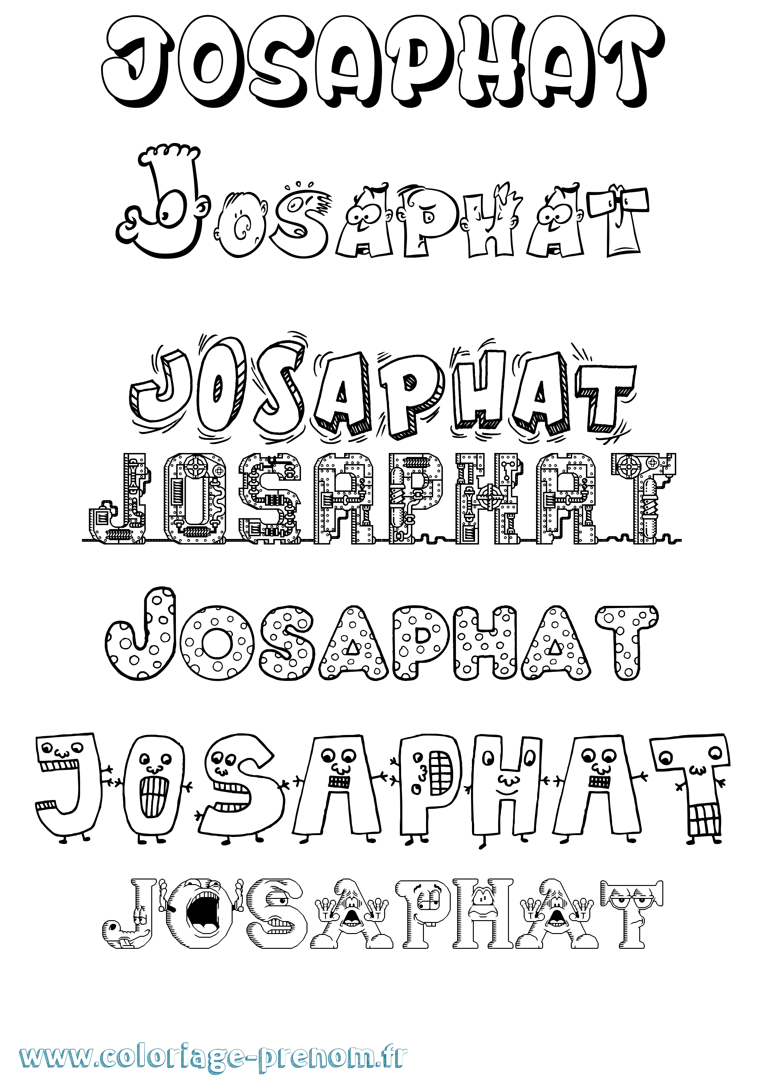 Coloriage Josaphat Fun Coloriage prénom Josaphat Fun