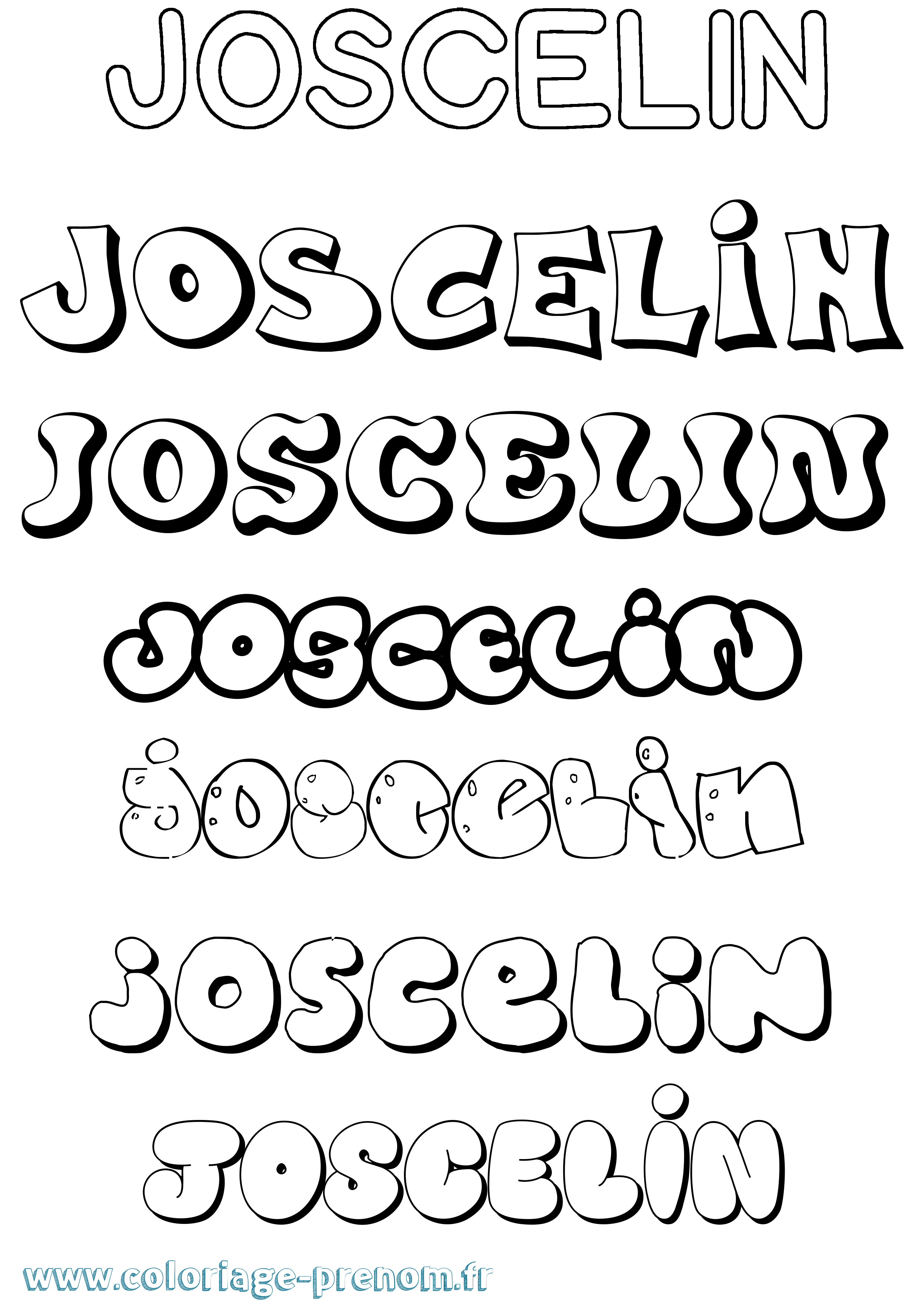 Coloriage Joscelin Bubble Coloriage prénom Joscelin Bubble