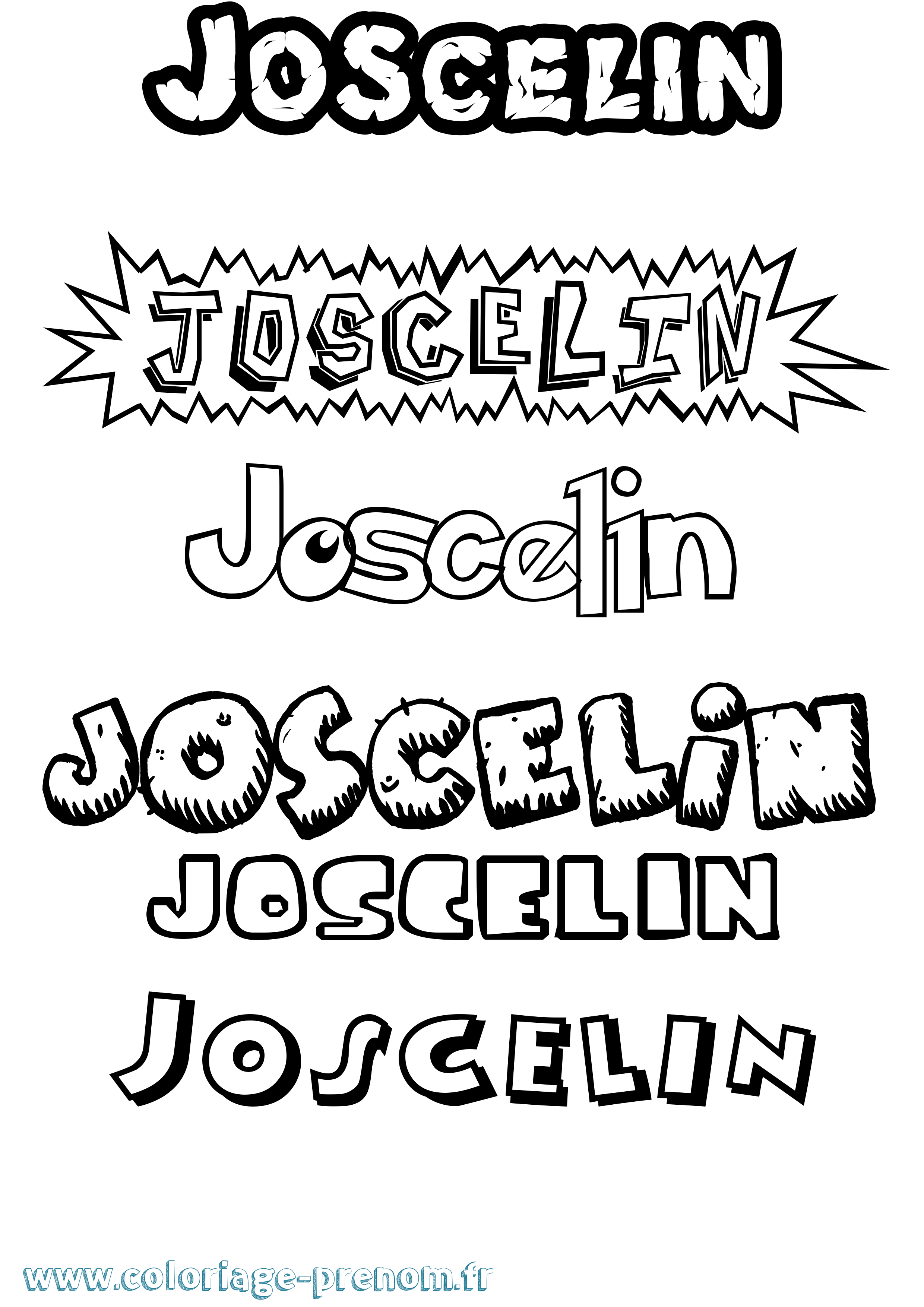 Coloriage Joscelin Dessin Animé Coloriage prénom Joscelin Dessin Animé
