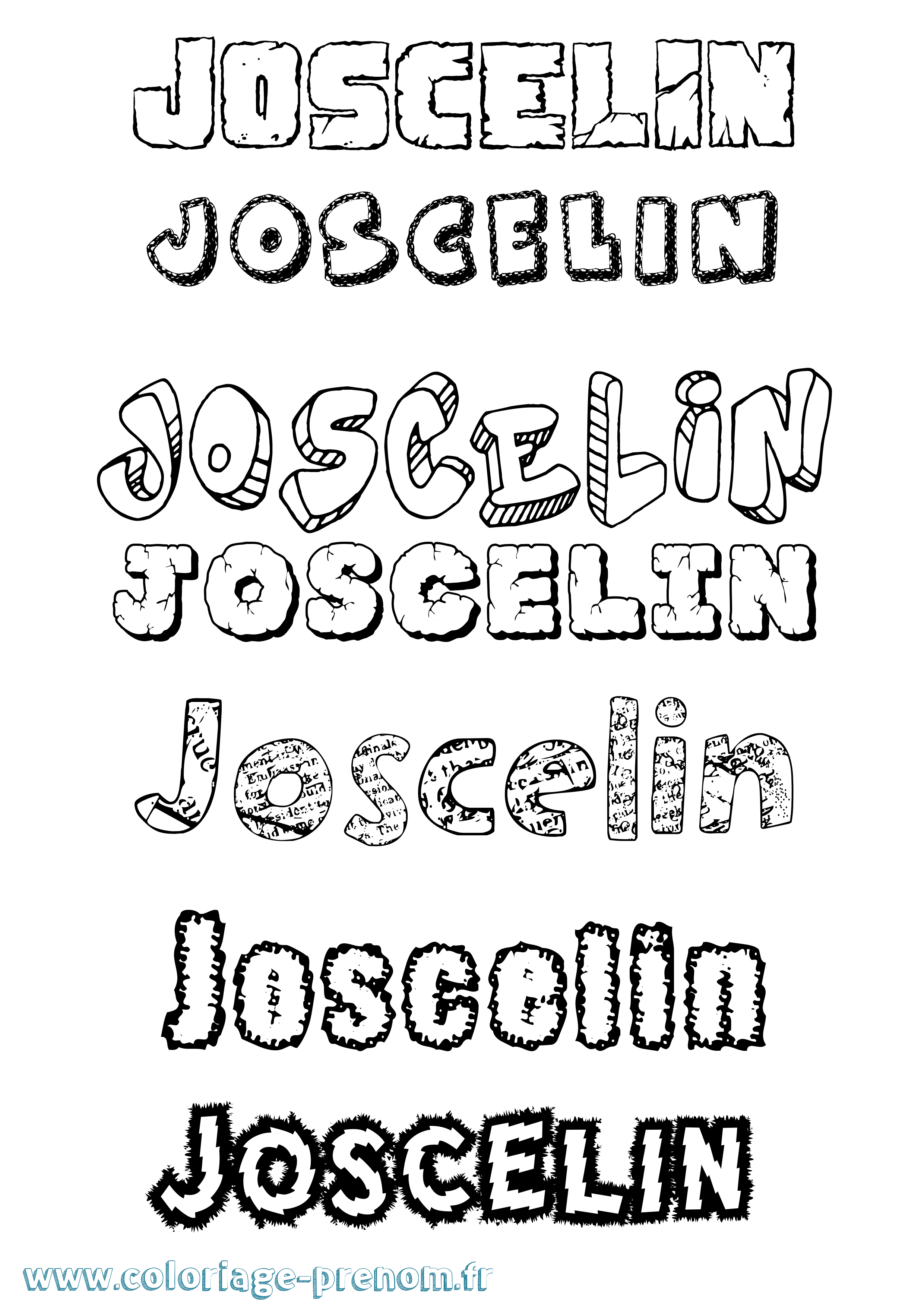 Coloriage Joscelin Destructuré Coloriage prénom Joscelin Destructuré
