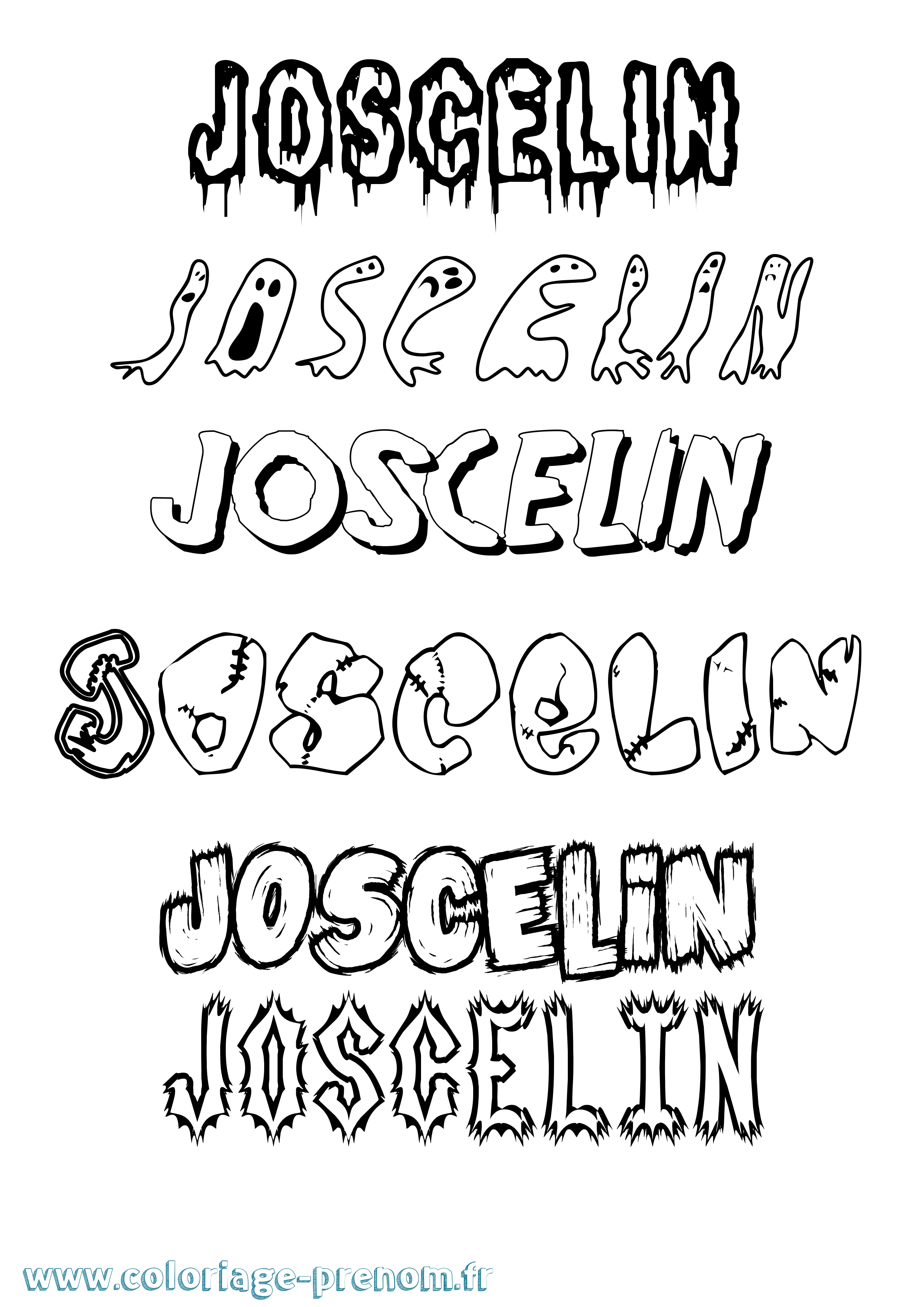 Coloriage Joscelin Frisson Coloriage prénom Joscelin Frisson
