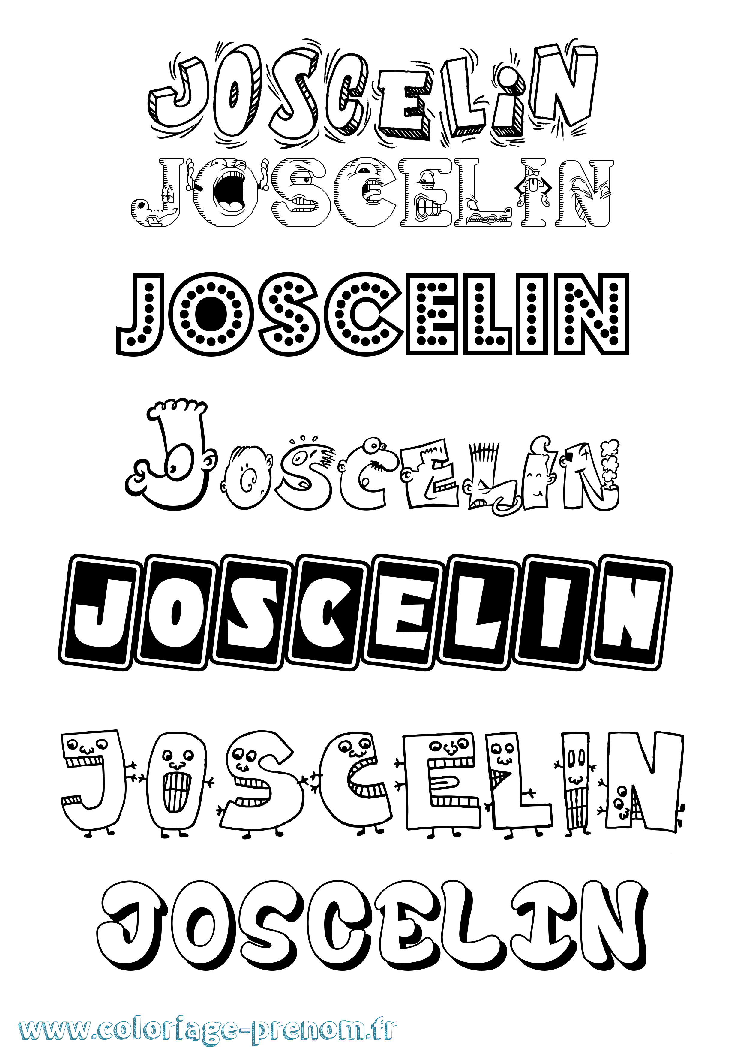 Coloriage Joscelin Fun Coloriage prénom Joscelin Fun