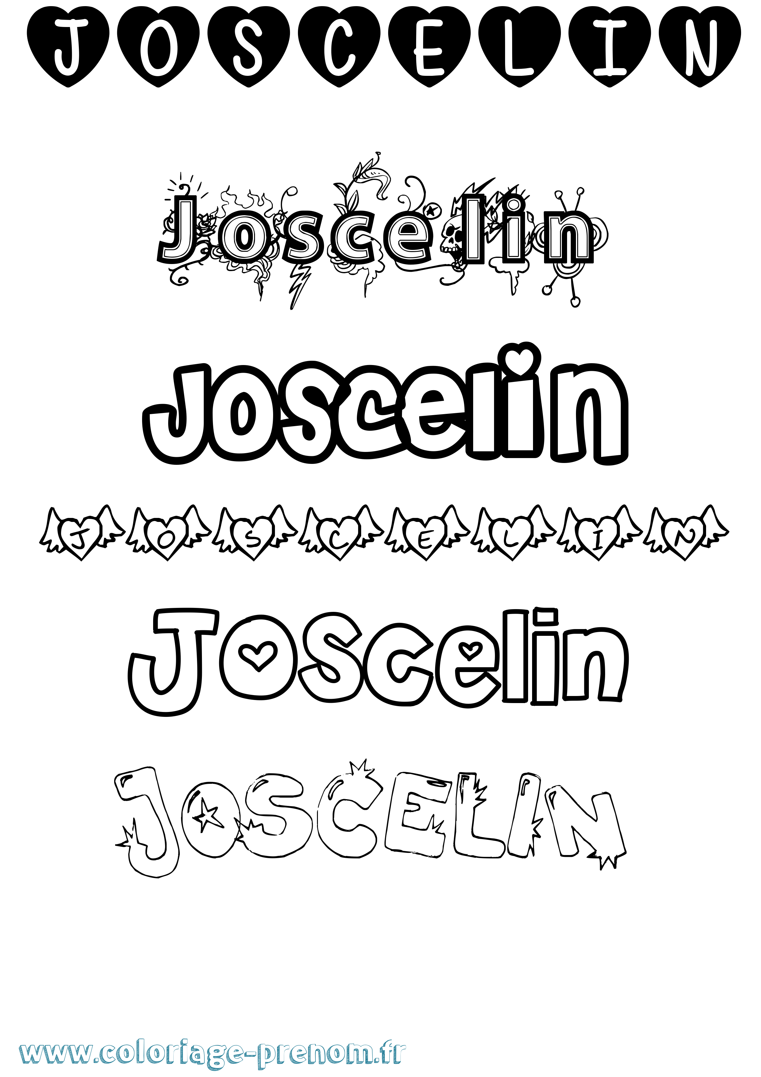 Coloriage Joscelin Girly Coloriage prénom Joscelin Girly