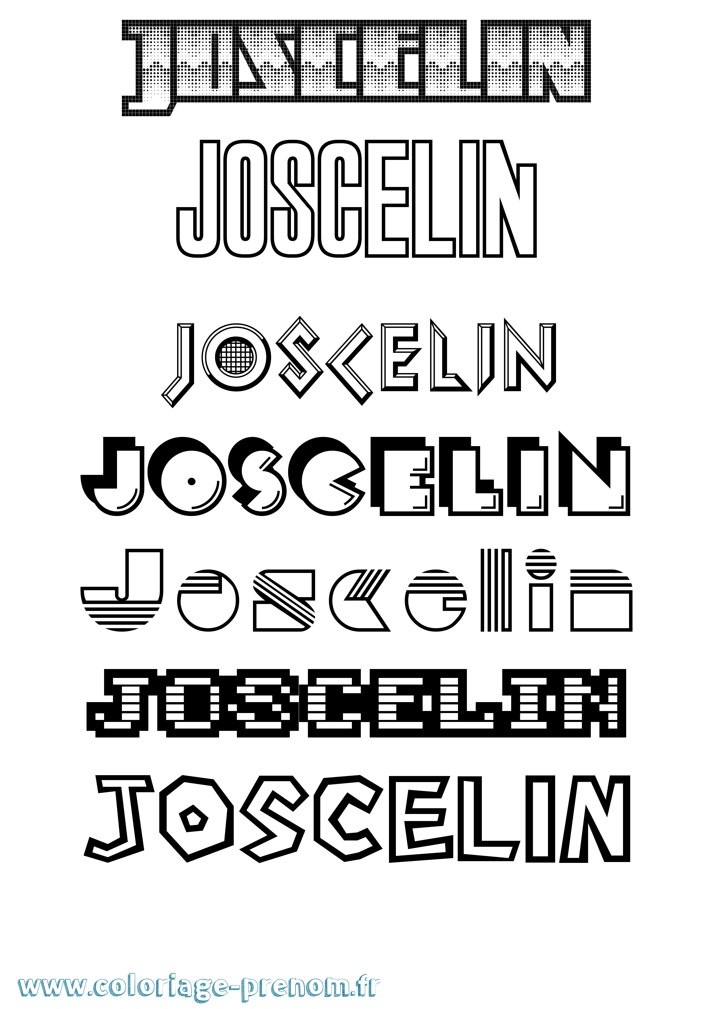 Coloriage Joscelin Jeux Vidéos Coloriage prénom Joscelin Jeux Vidéos