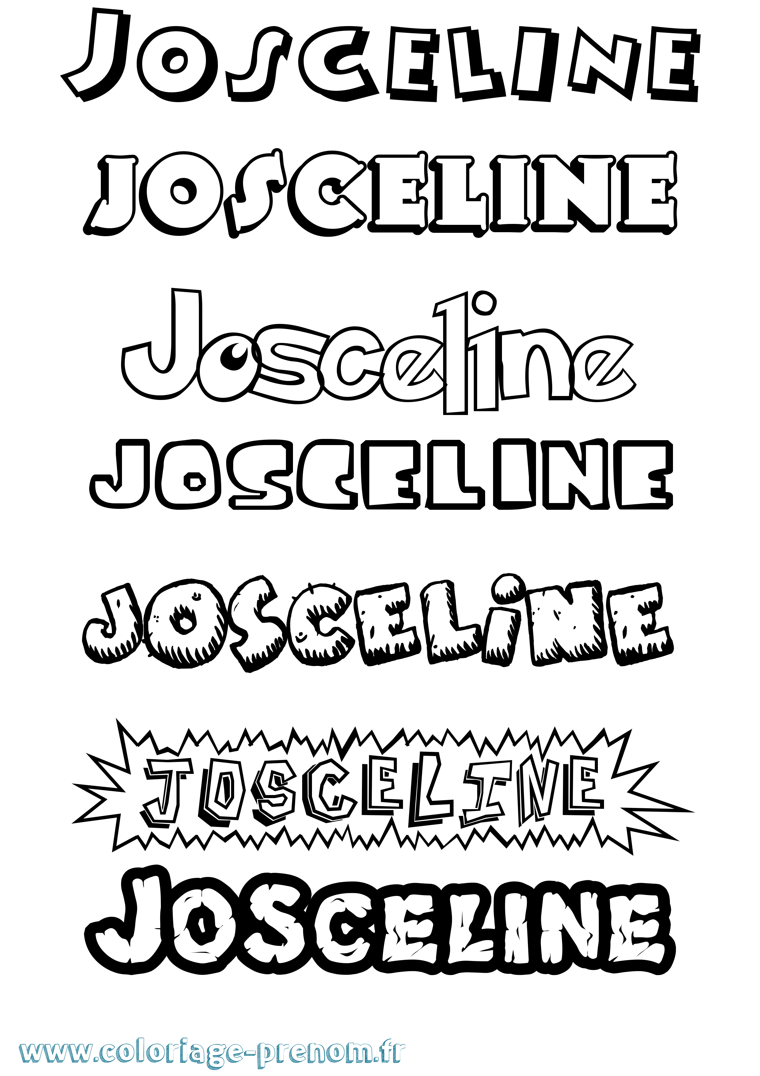 Coloriage prénom Josceline Dessin Animé