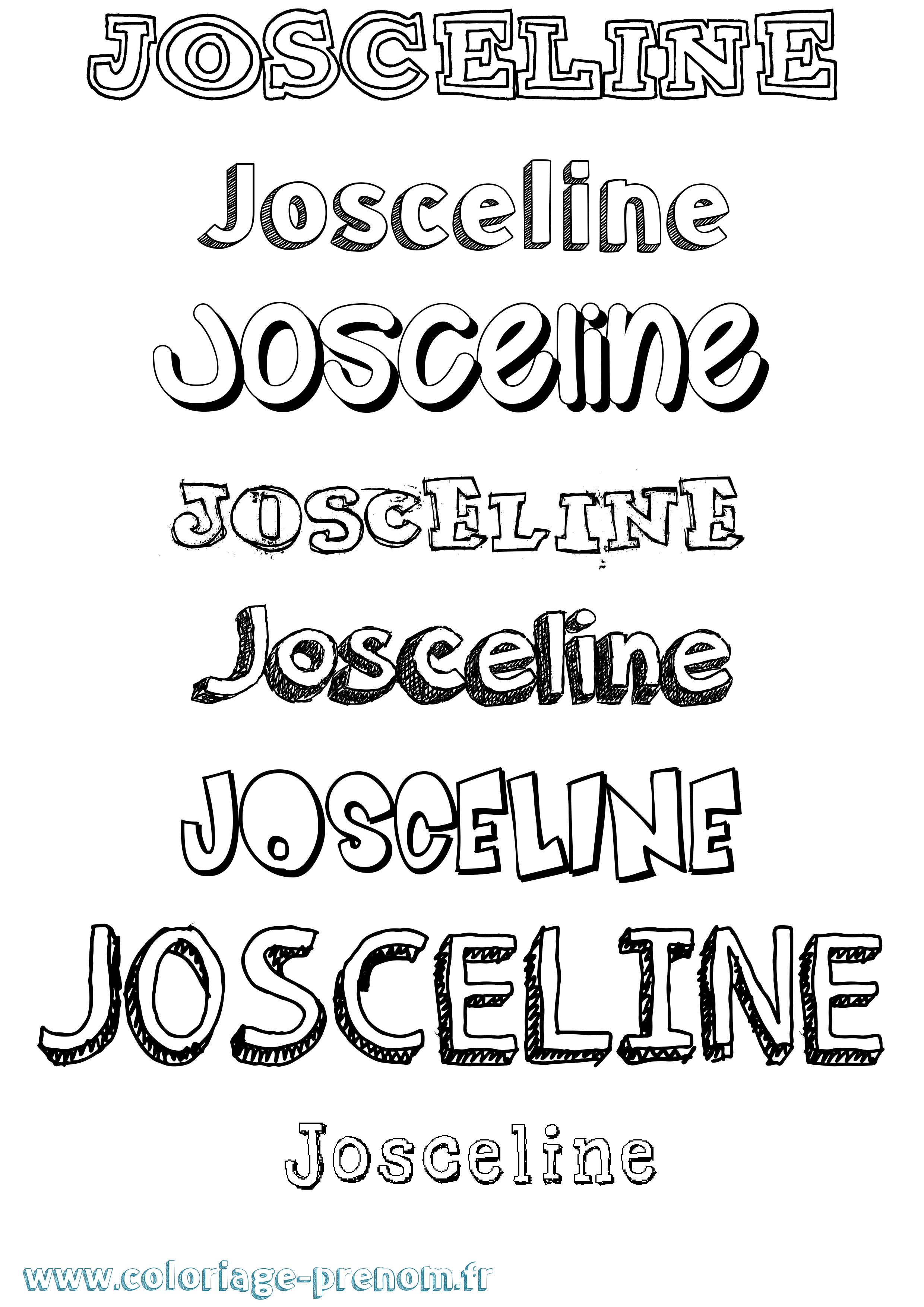 Coloriage prénom Josceline Dessiné