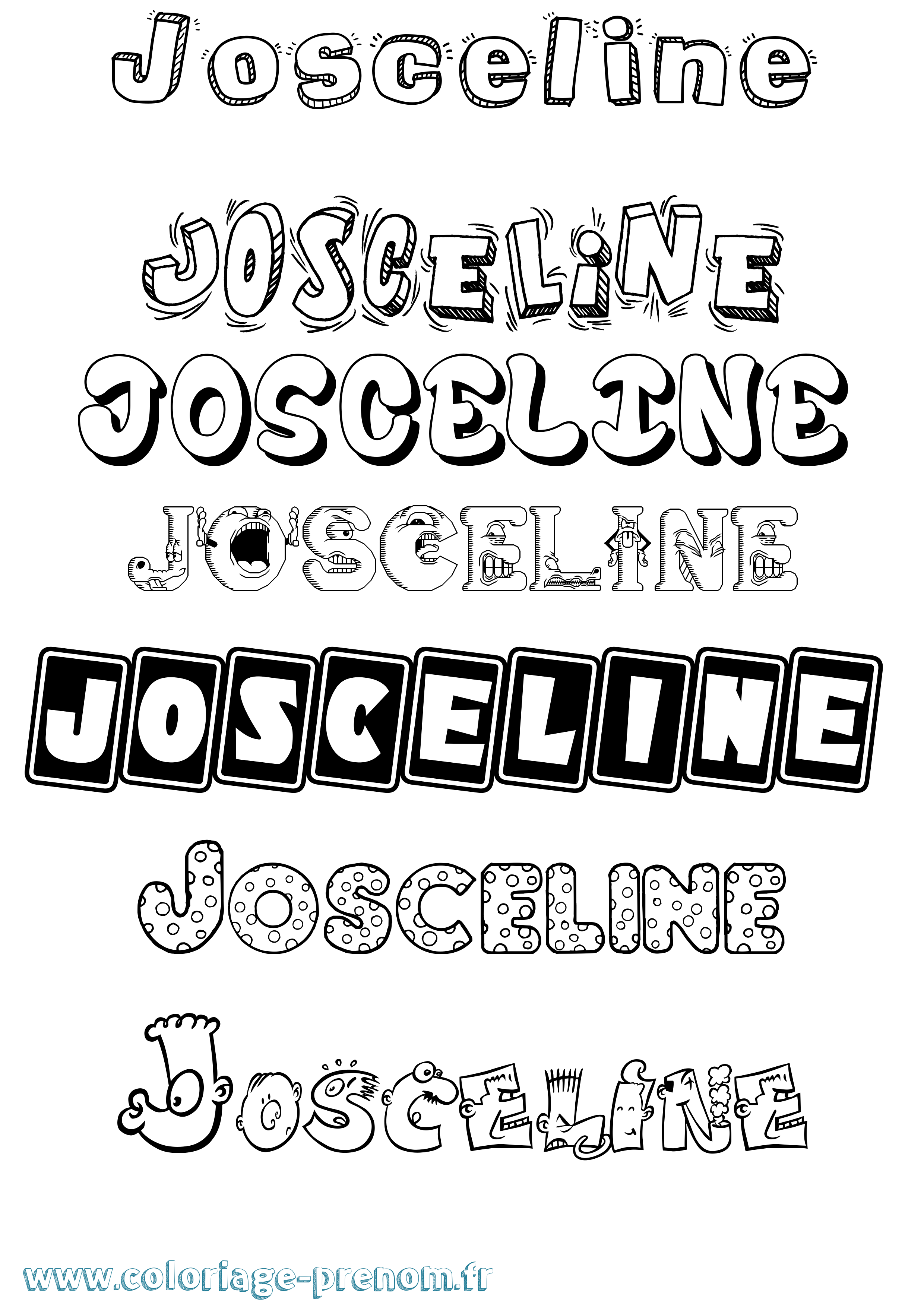 Coloriage prénom Josceline Fun