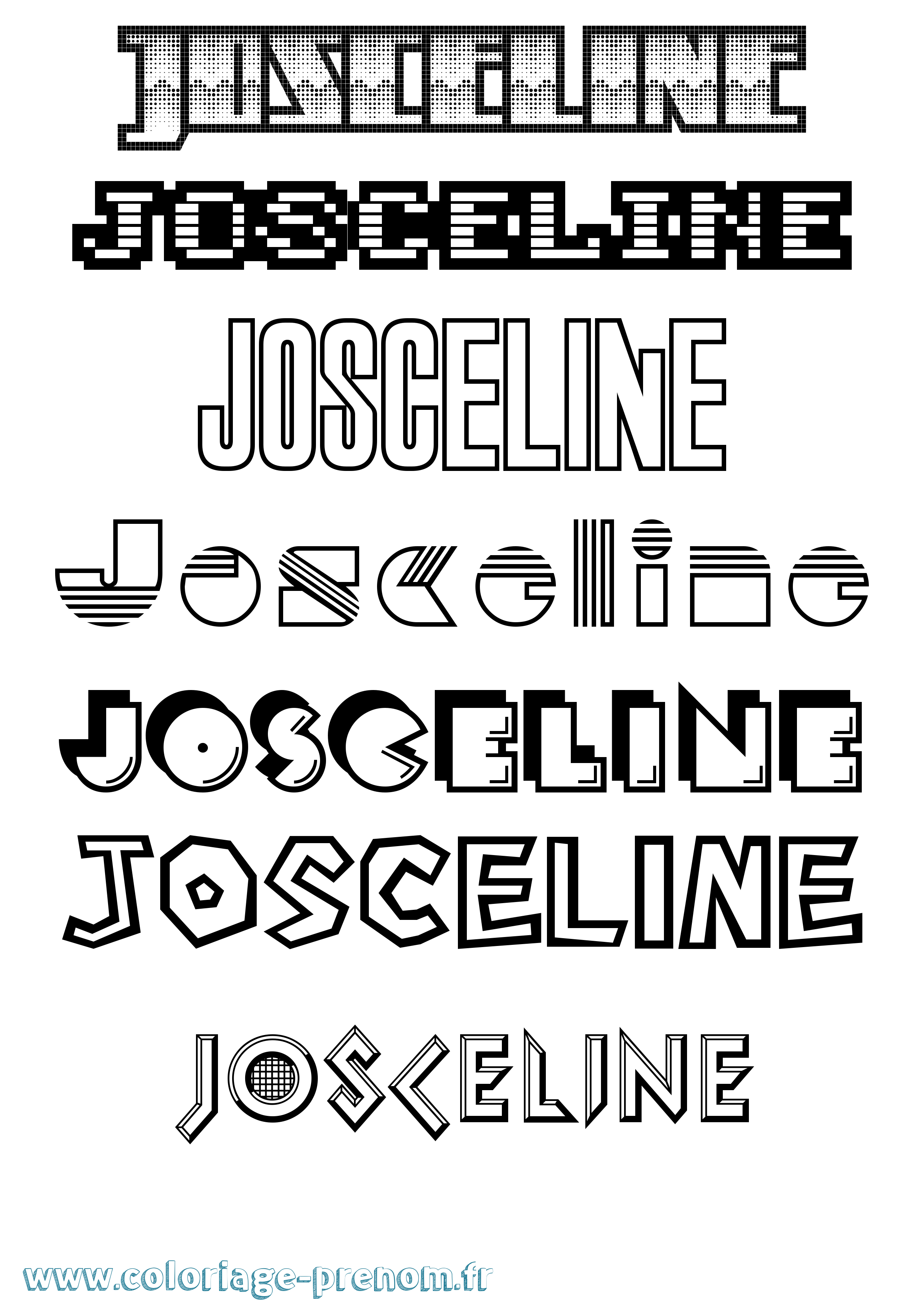 Coloriage prénom Josceline Jeux Vidéos