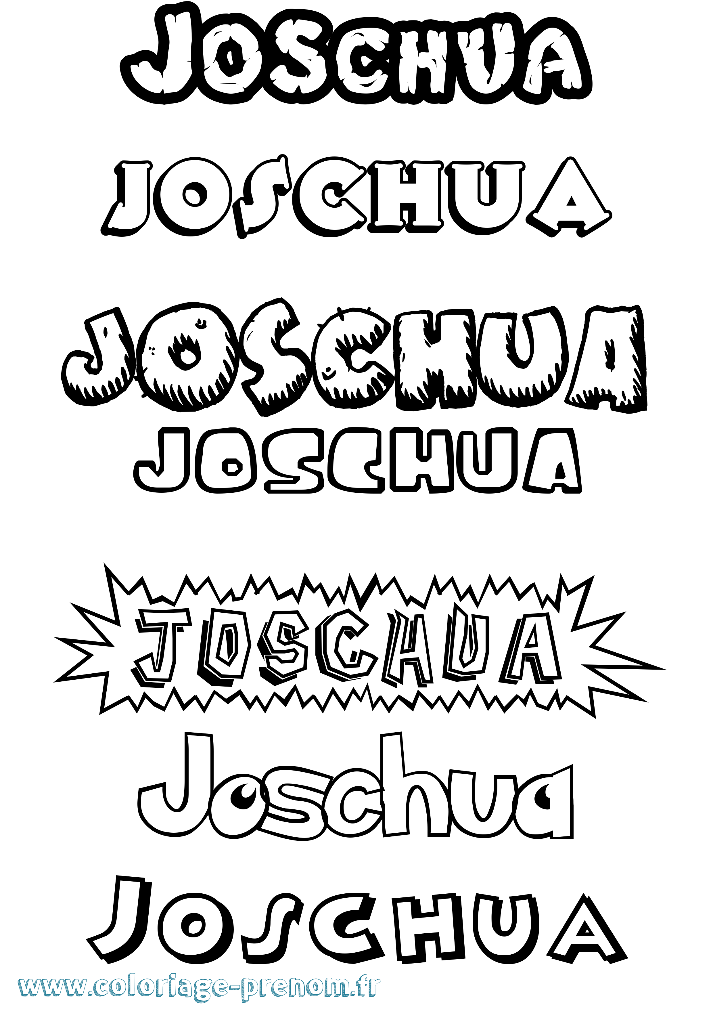 Coloriage prénom Joschua Dessin Animé