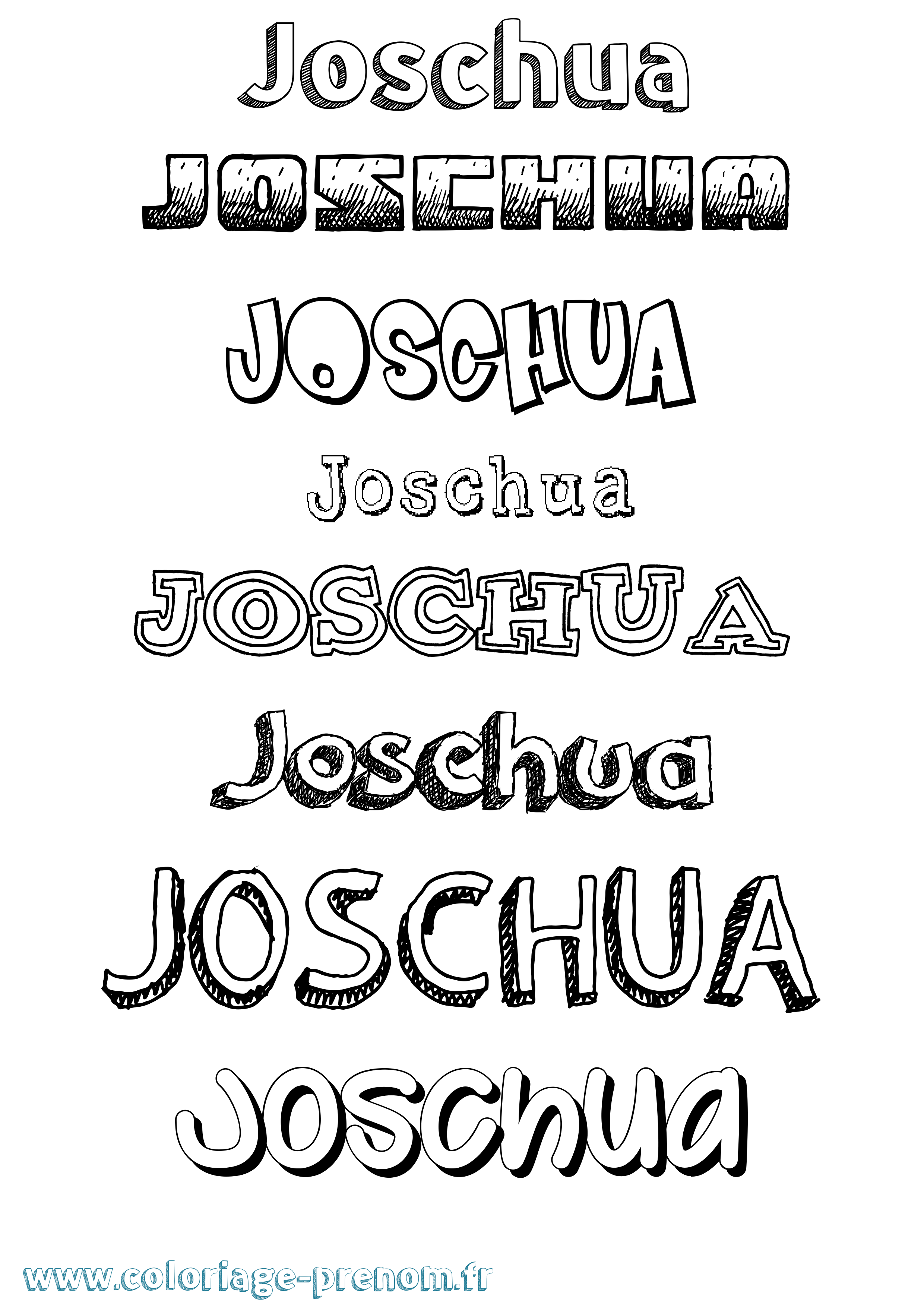 Coloriage prénom Joschua Dessiné