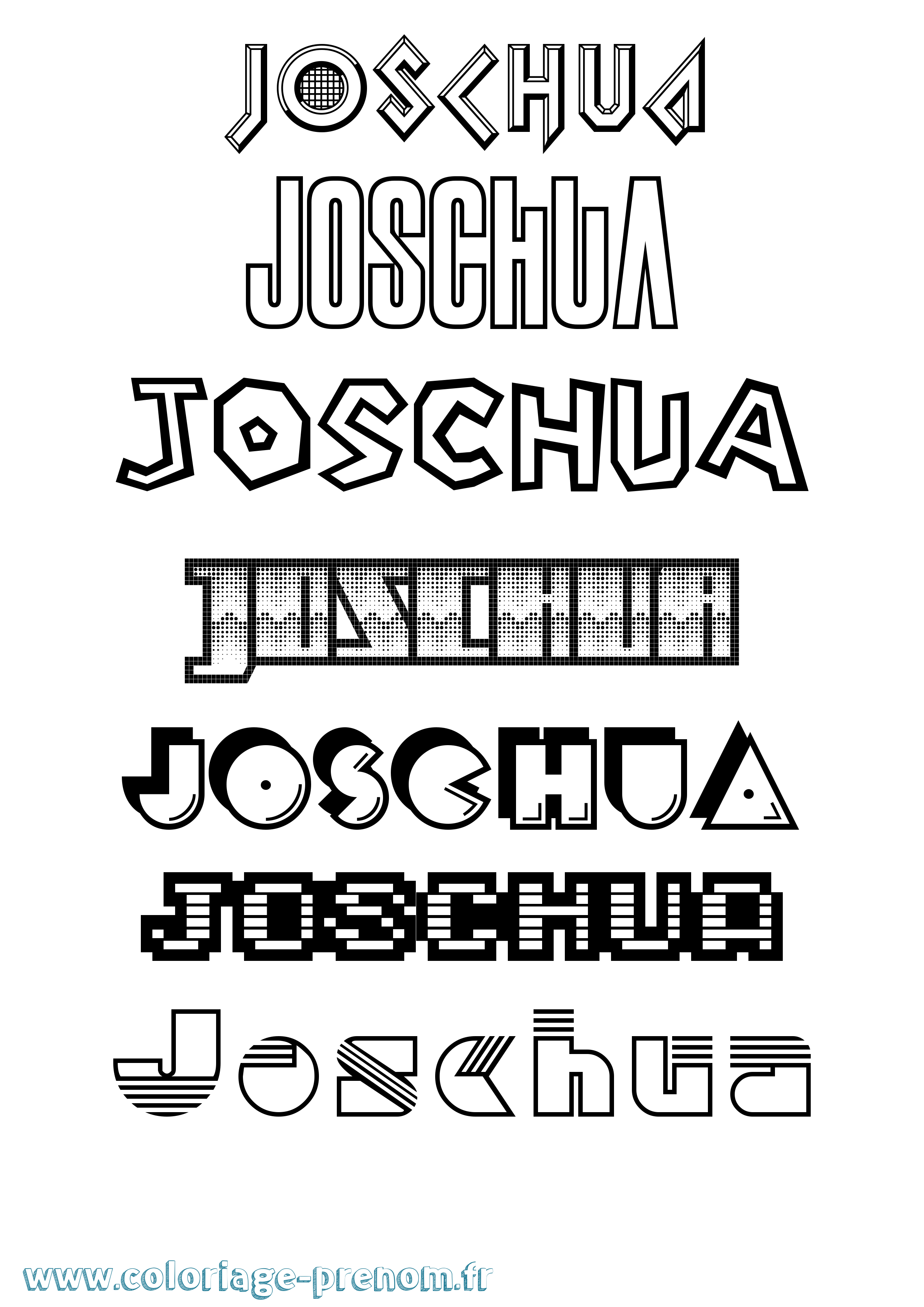 Coloriage prénom Joschua Jeux Vidéos