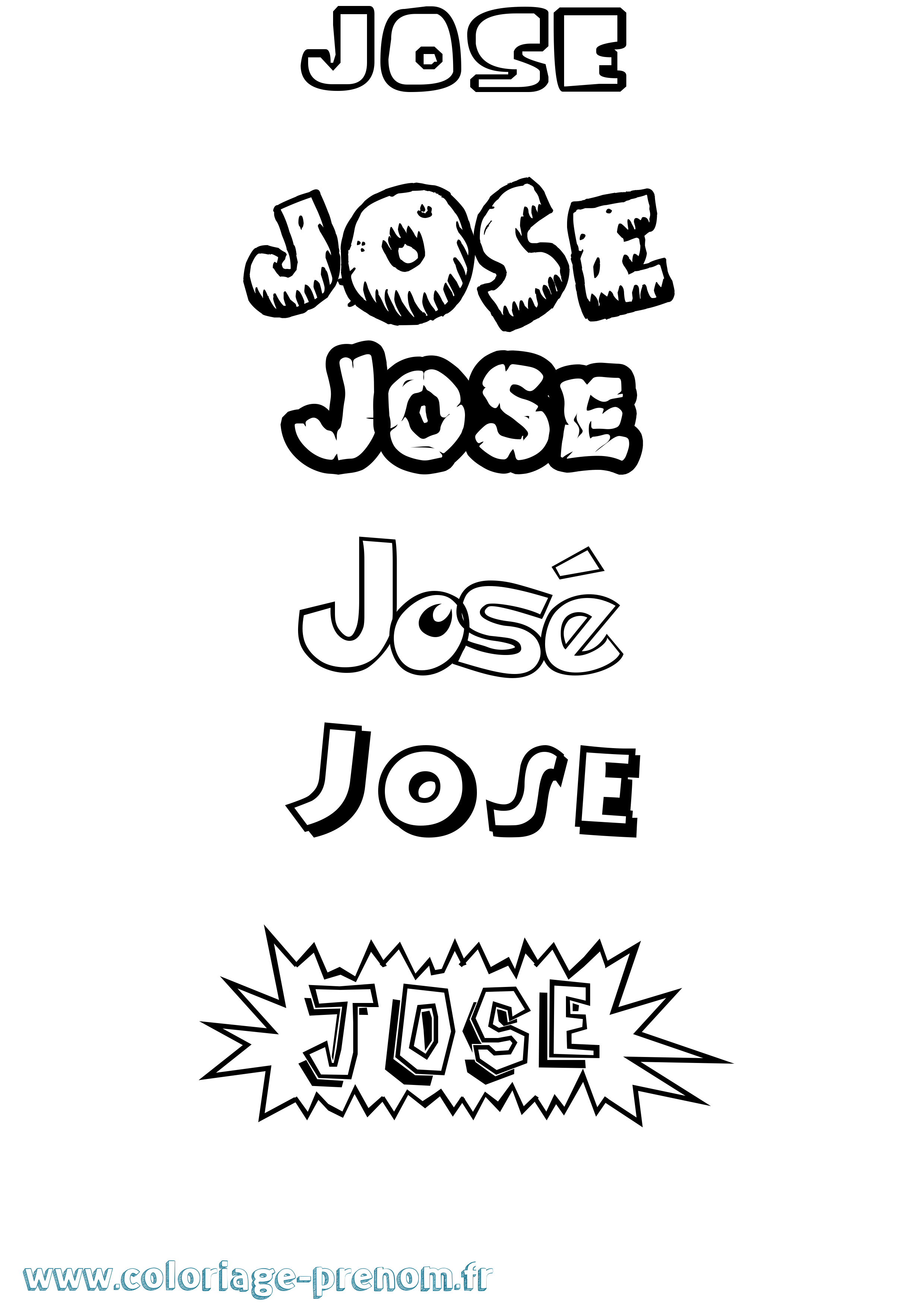 Coloriage José Dessin Animé Coloriage prénom José Dessin Animé