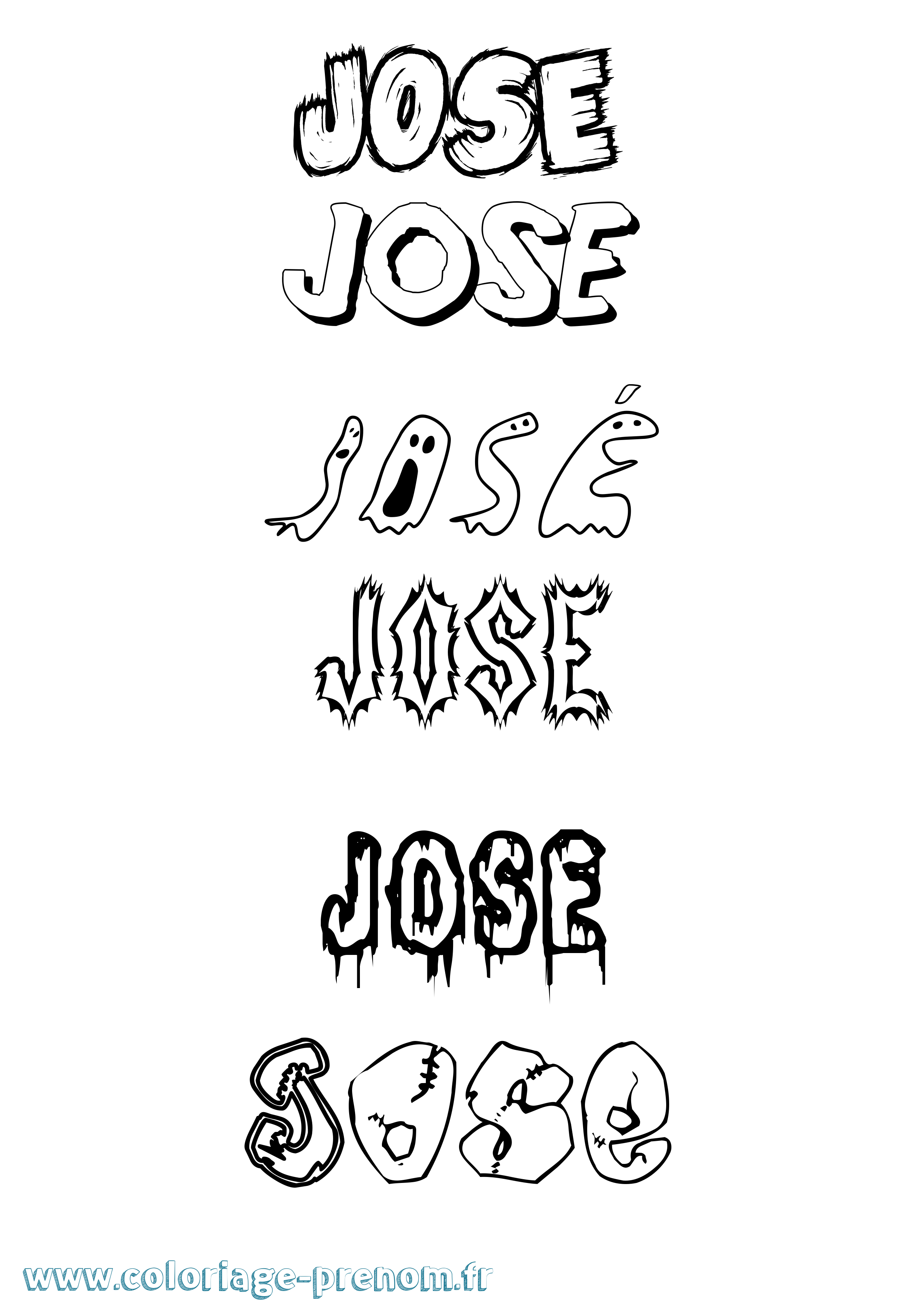 Coloriage José Frisson Coloriage prénom José Frisson