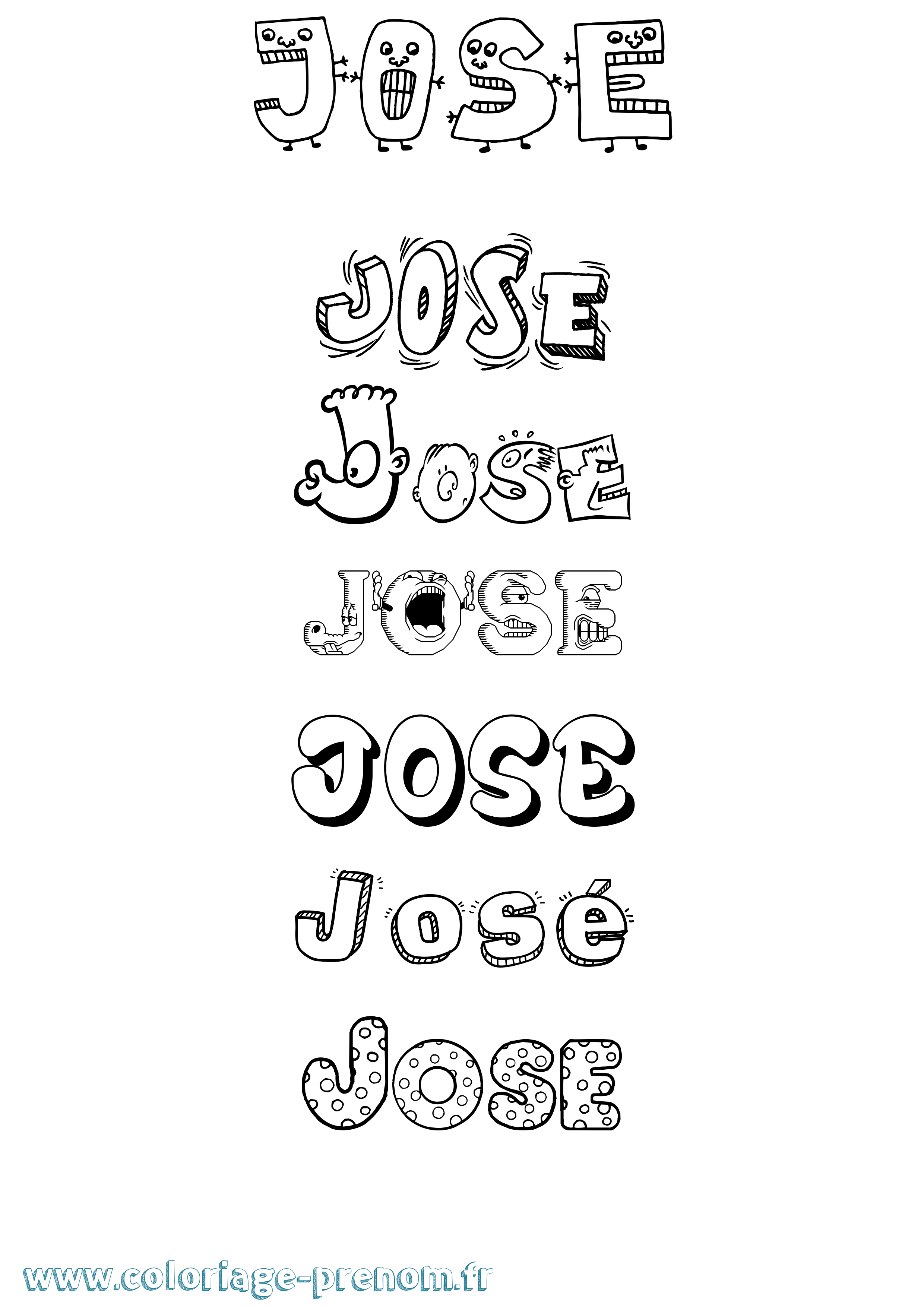Coloriage prénom José Fun