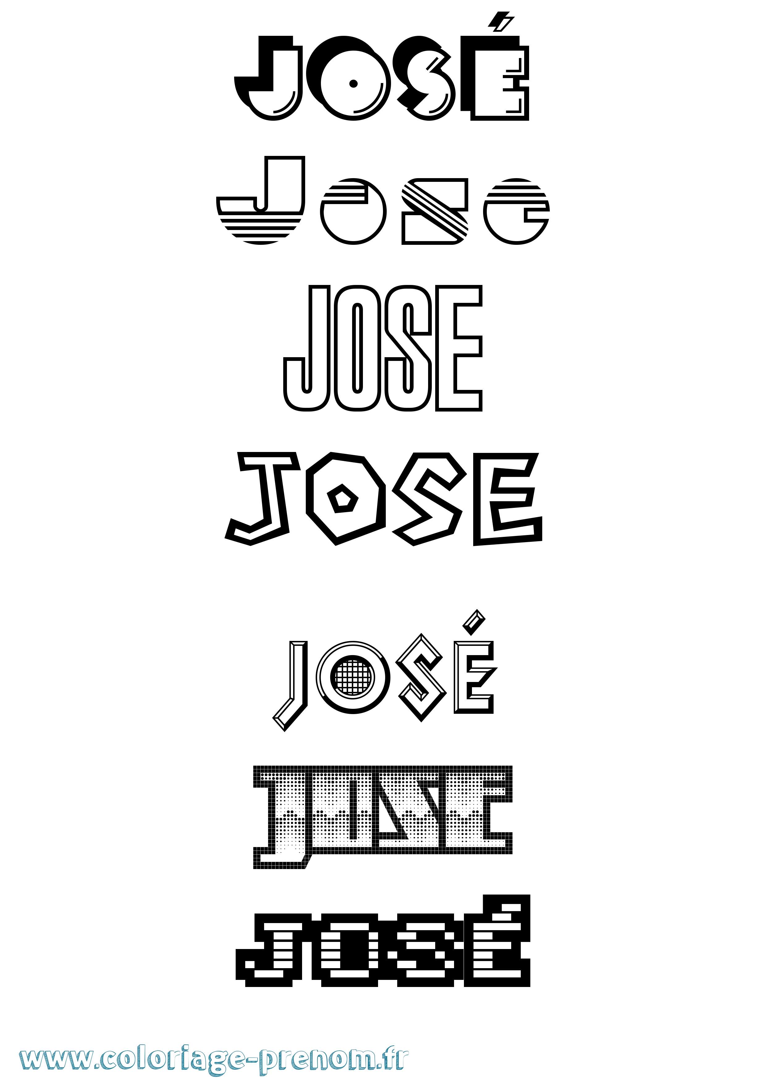 Coloriage José Jeux Vidéos Coloriage prénom José Jeux Vidéos