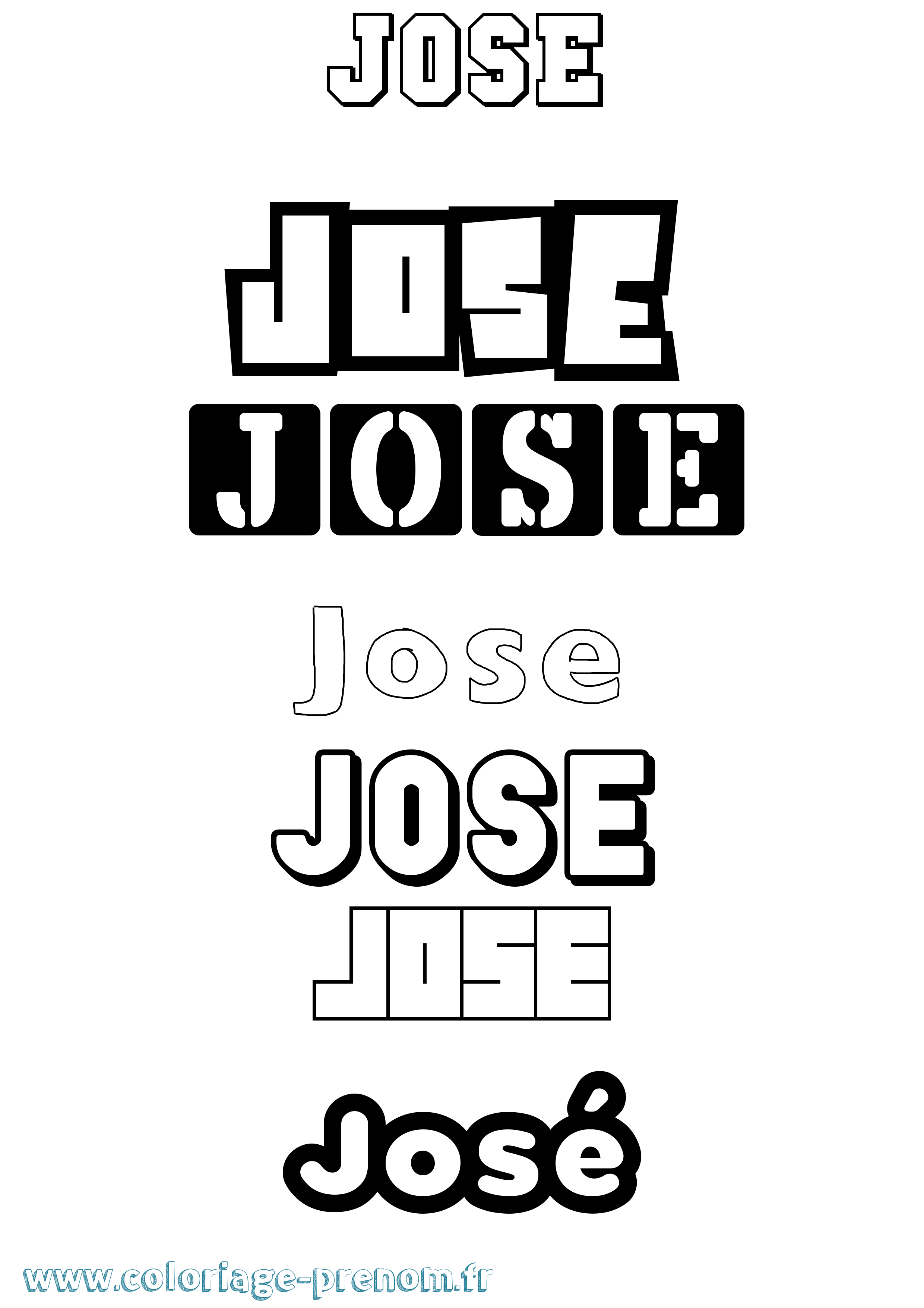 Coloriage prénom José Simple