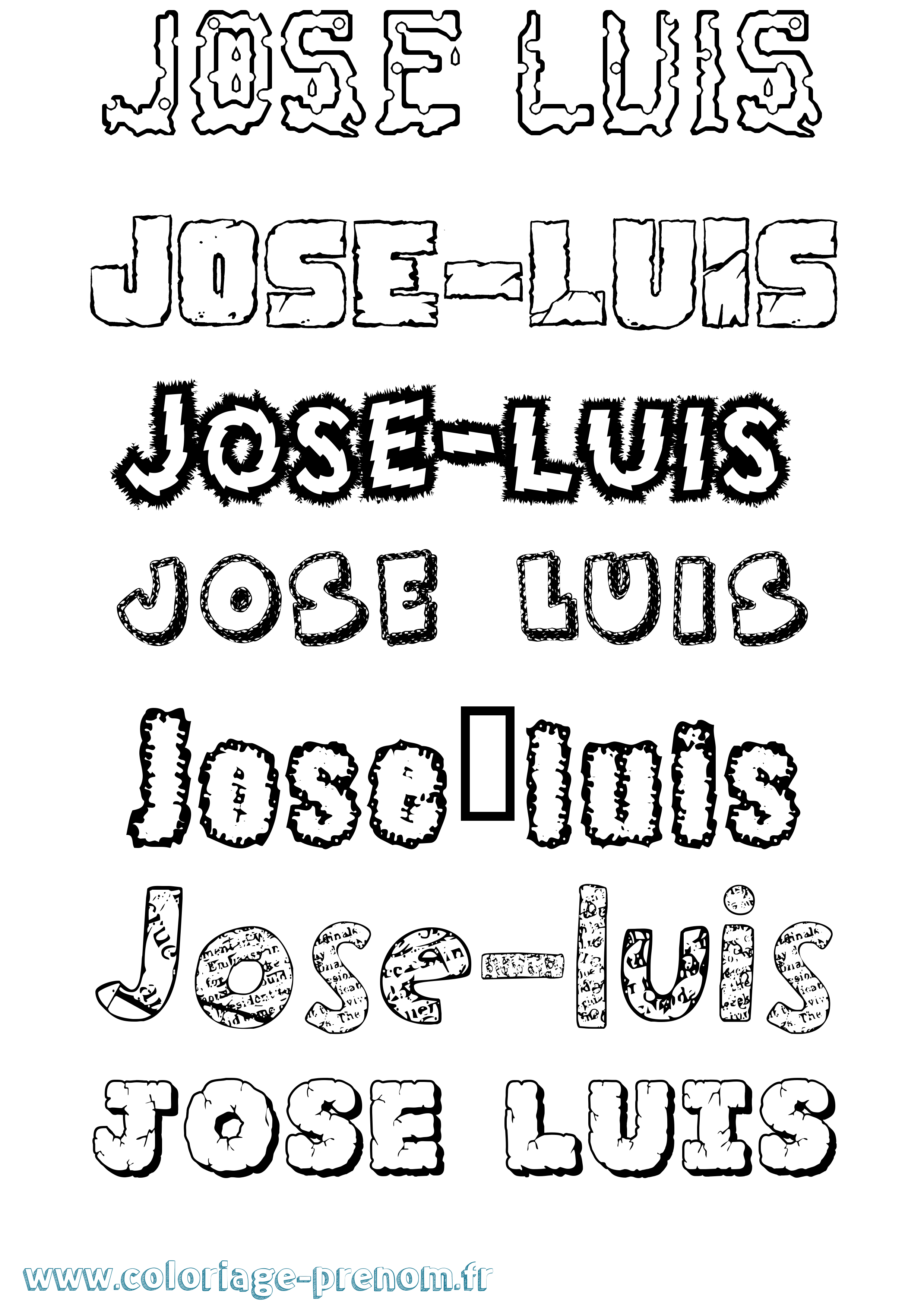 Coloriage prénom José-Luis Destructuré