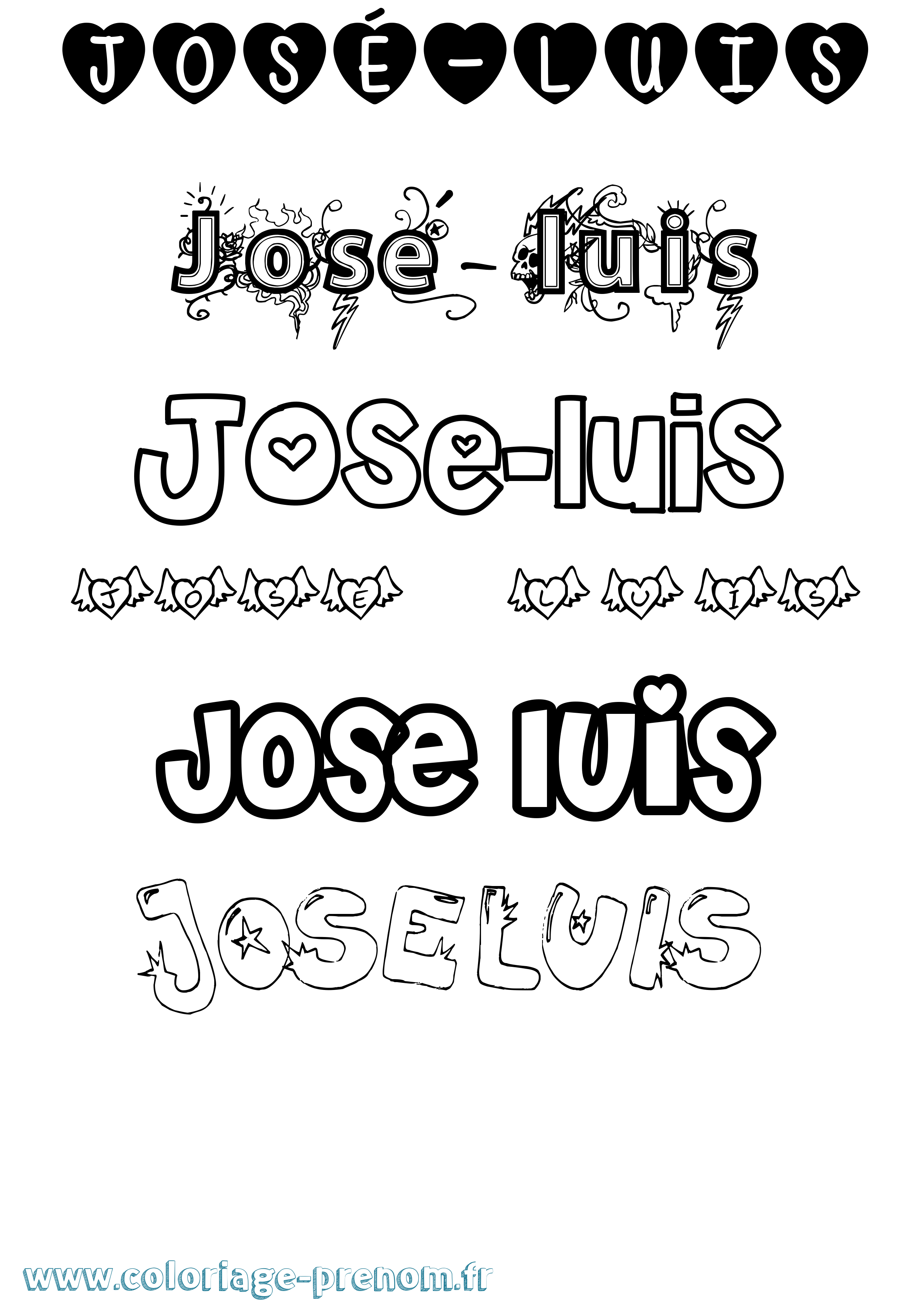 Coloriage prénom José-Luis Girly