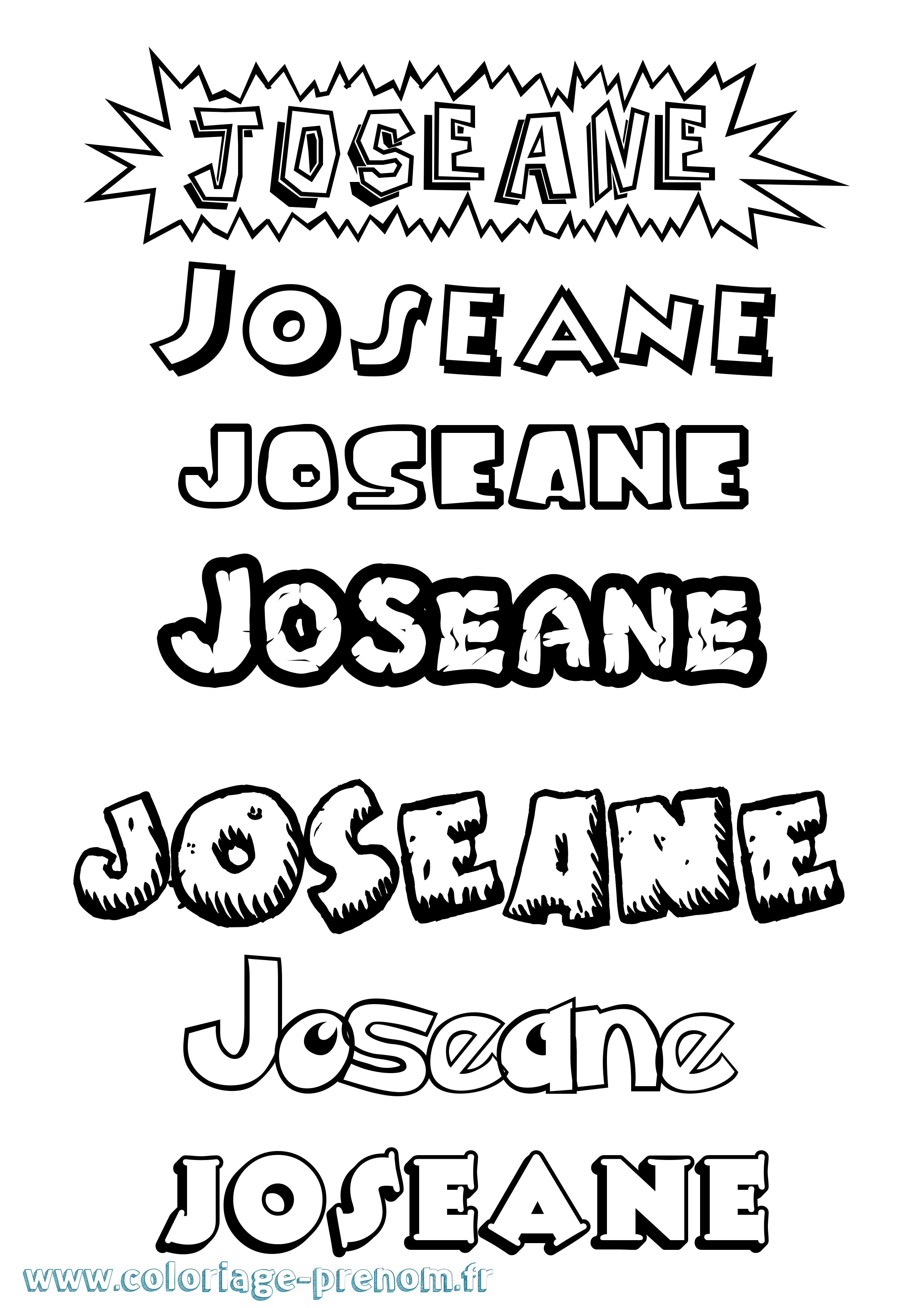 Coloriage Joseane Dessin Animé Coloriage prénom Joseane Dessin Animé