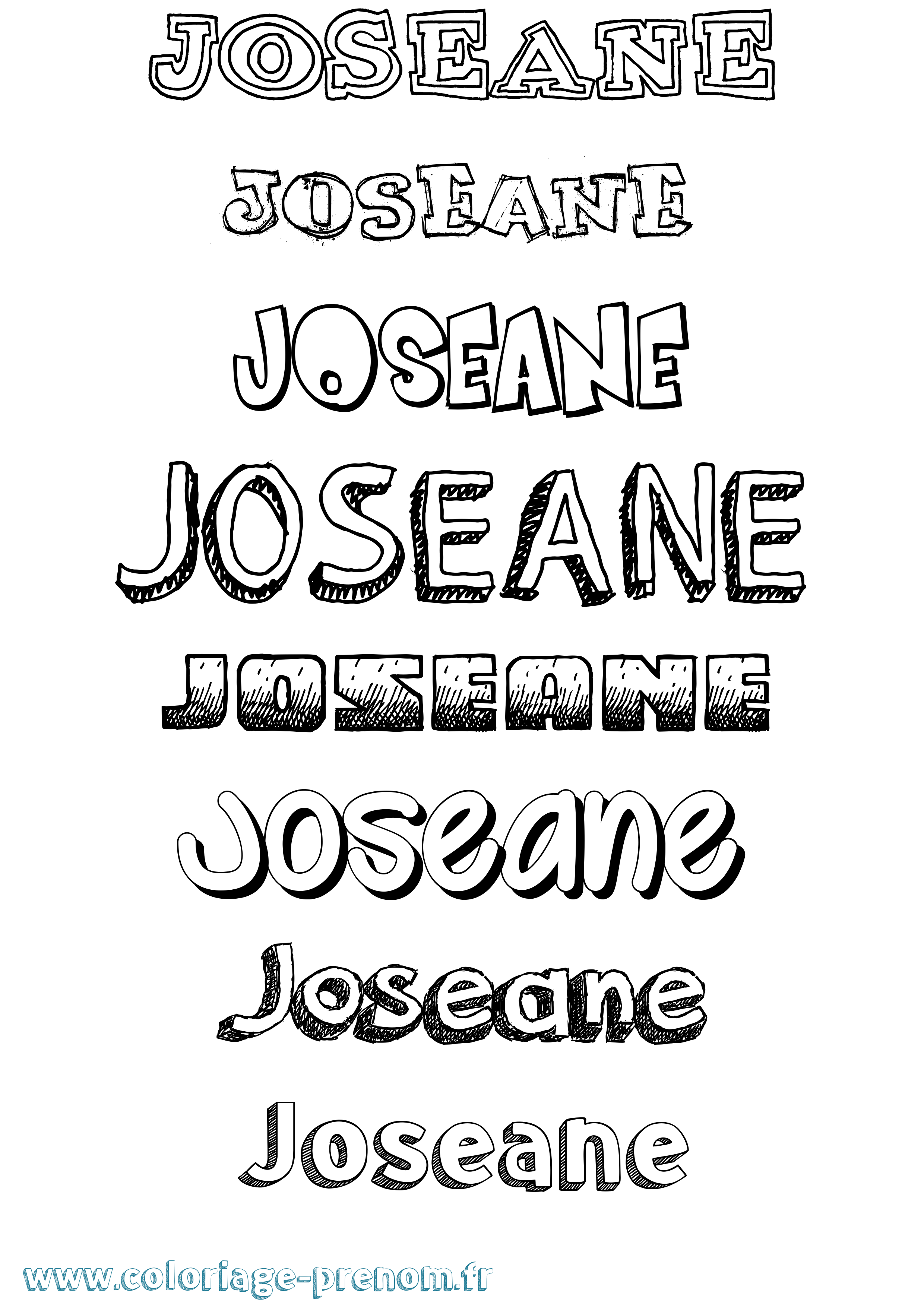 Coloriage prénom Joseane Dessiné