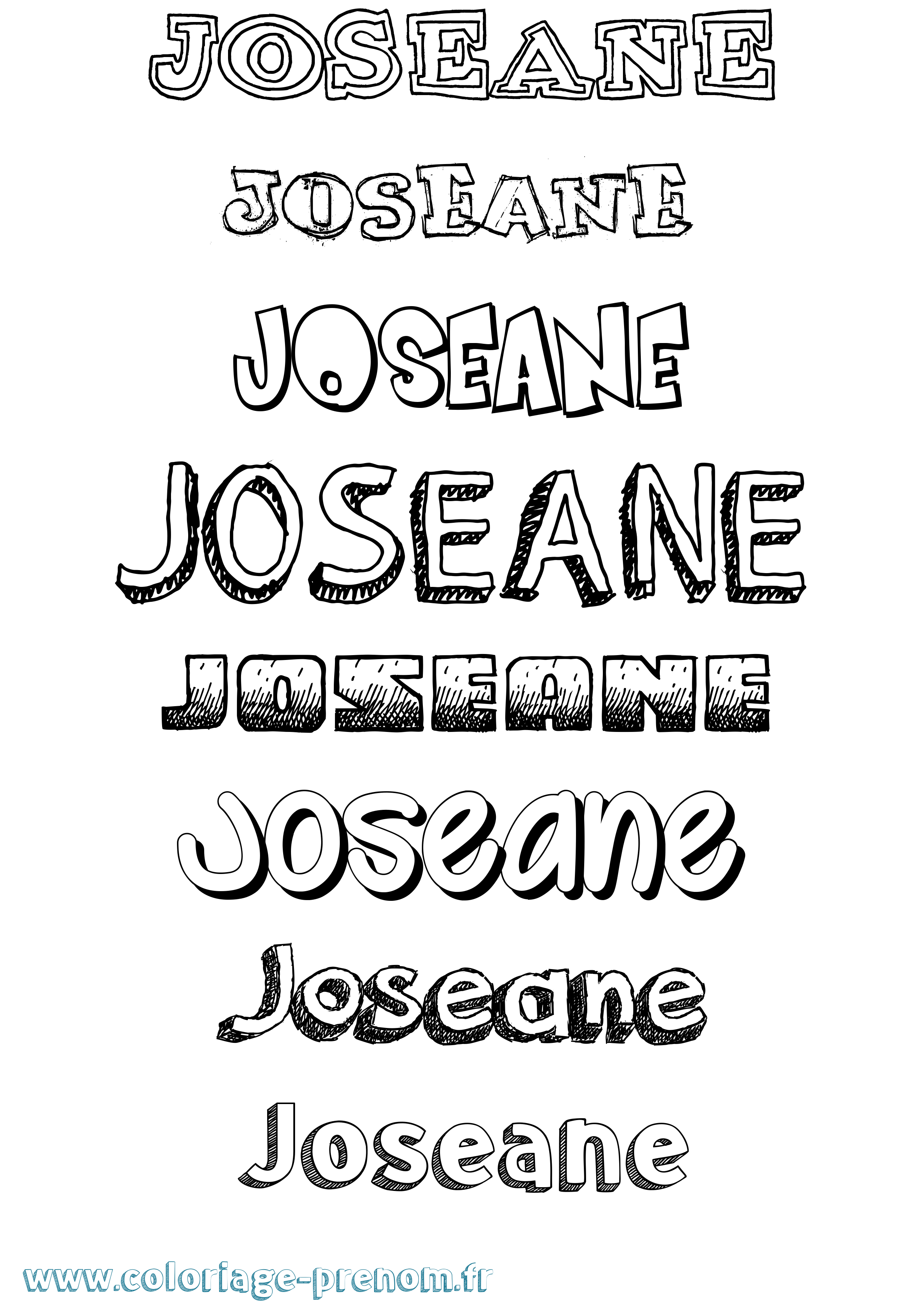 Coloriage Joseane Dessiné Coloriage prénom Joseane Dessiné