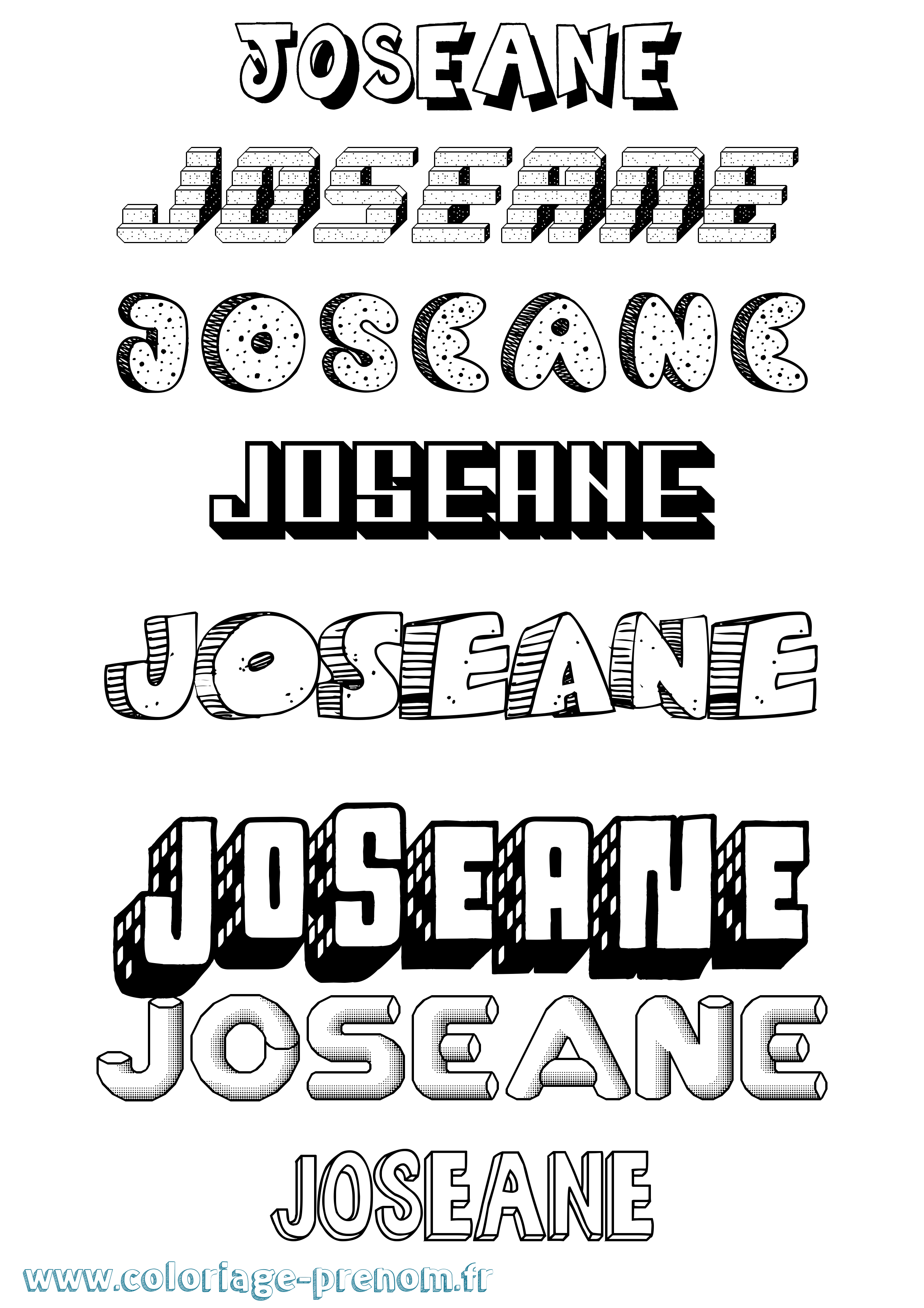 Coloriage Joseane Effet 3D Coloriage prénom Joseane Effet 3D