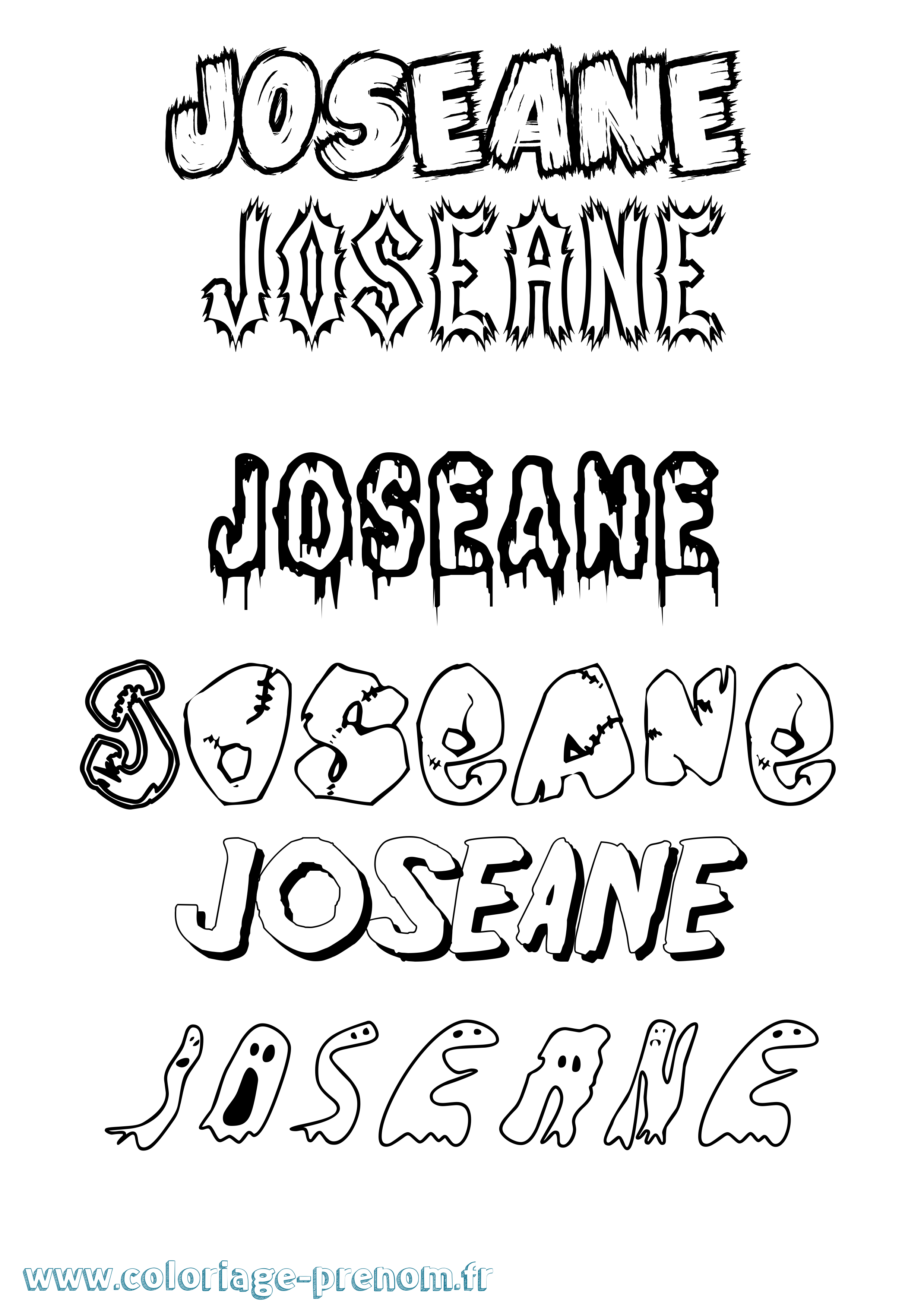 Coloriage prénom Joseane Frisson