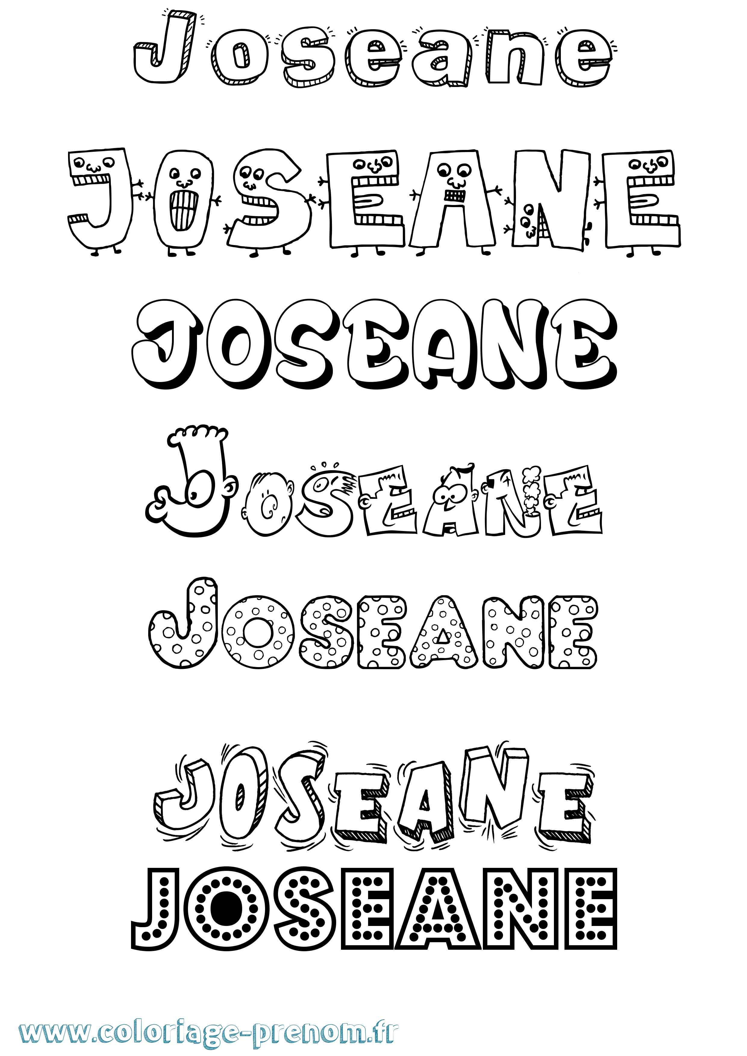 Coloriage prénom Joseane Fun