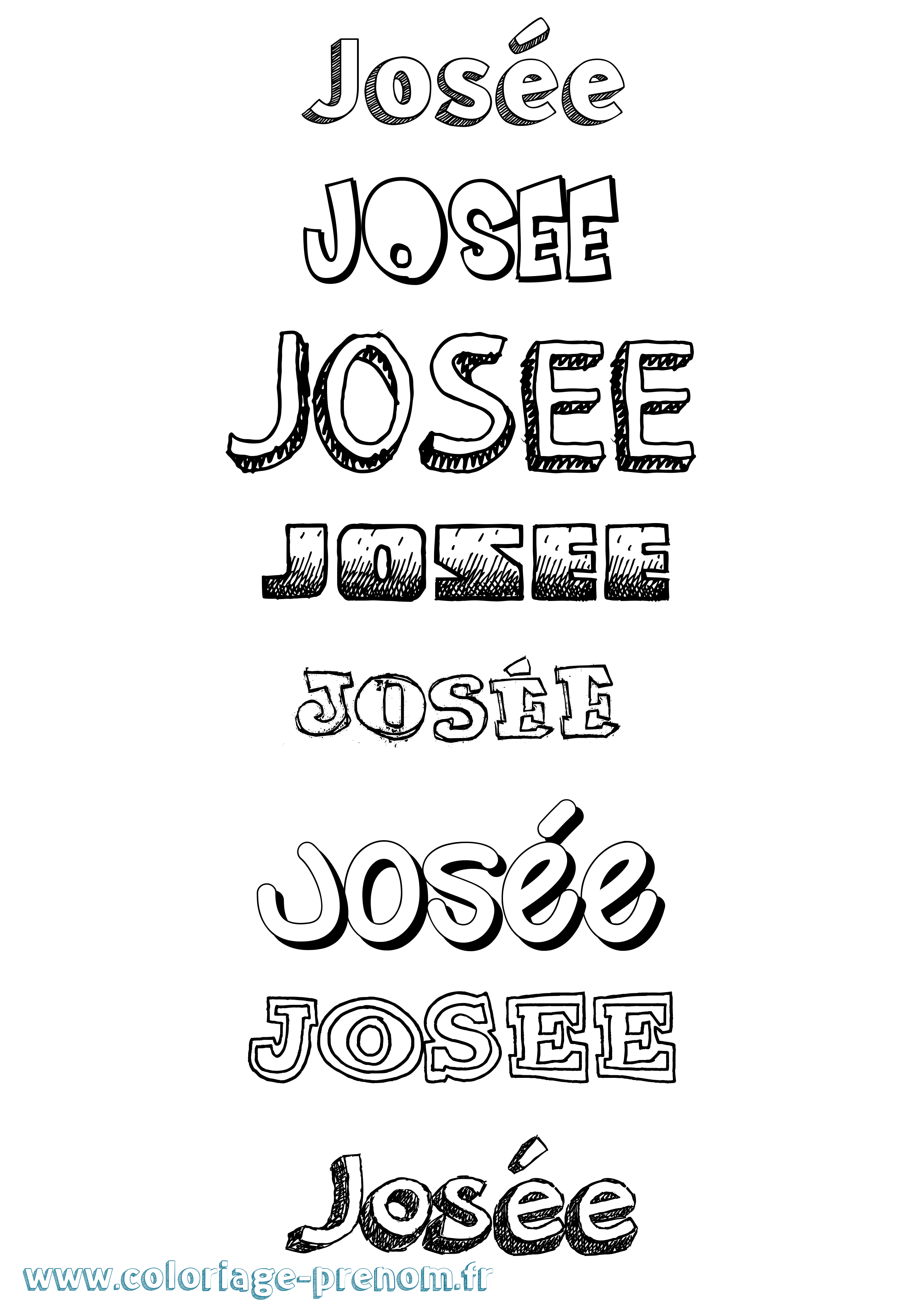 Coloriage Josée Dessiné Coloriage prénom Josée Dessiné
